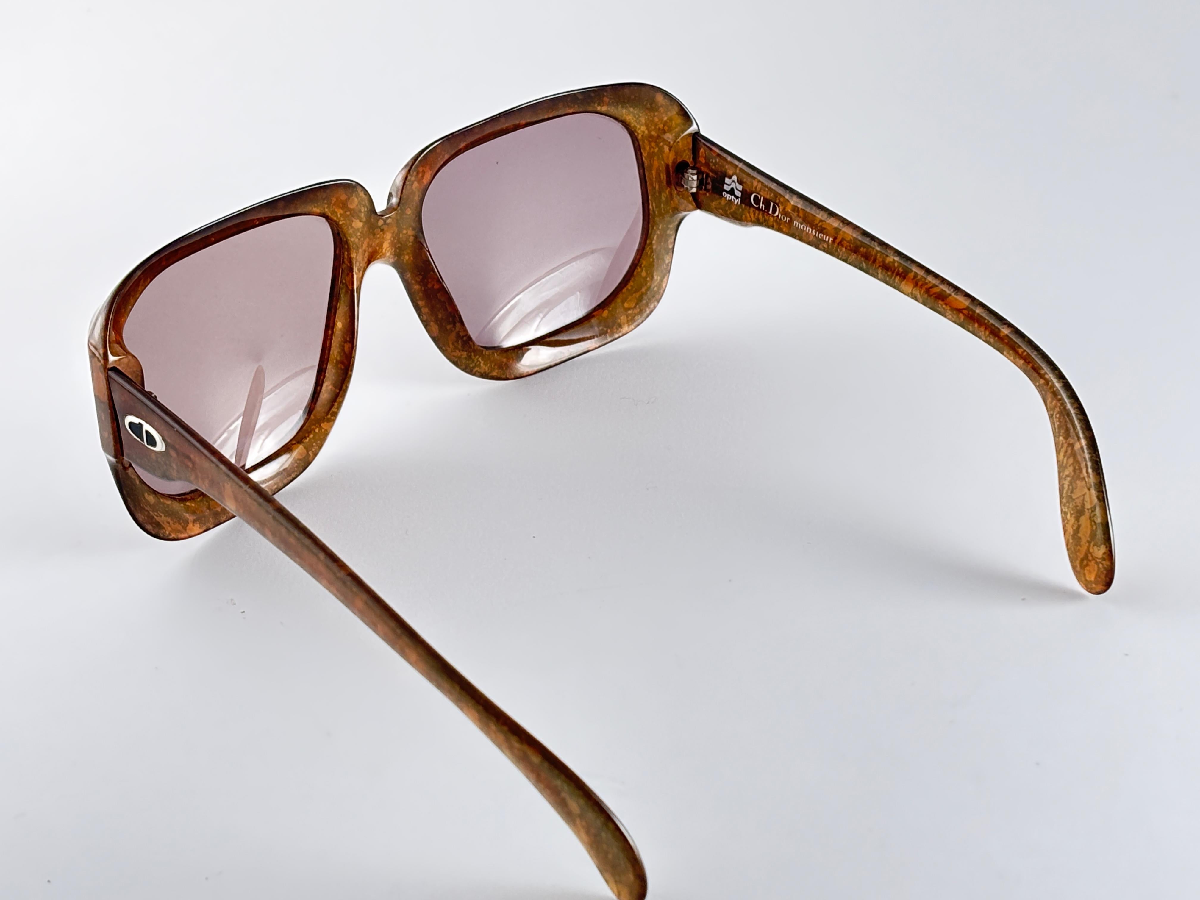 Beige Vintage Christian Dior Monsieur 2024 11 Optyl Oversized 1970 Sunglasses For Sale