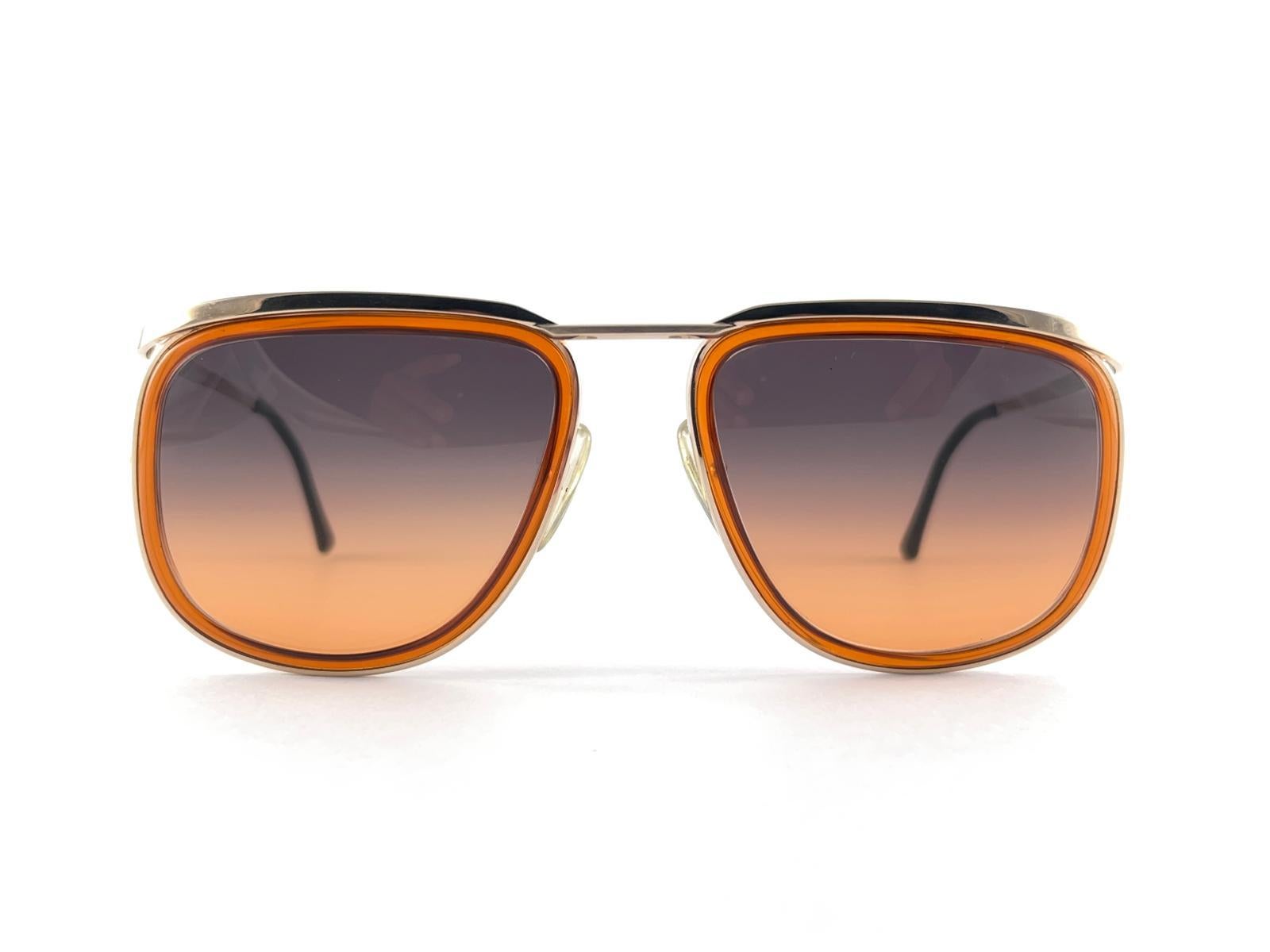 Vintage Christian Dior Monsieur 2199 Optyl Gold & Tangerine 70er Jahre Österreich, Vintage im Angebot 6