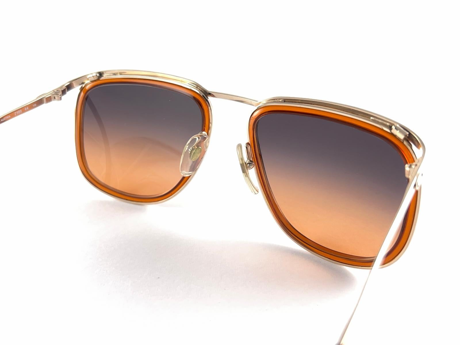 Vintage Christian Dior Monsieur 2199 Optyl Gold & Tangerine 70er Jahre Österreich, Vintage im Angebot 3
