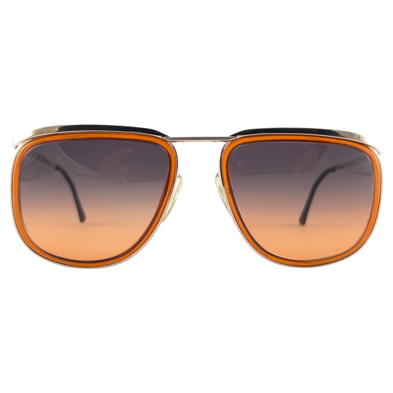 Vintage Christian Dior Monsieur 2199 Optyl Gold & Tangerine 70's Austria