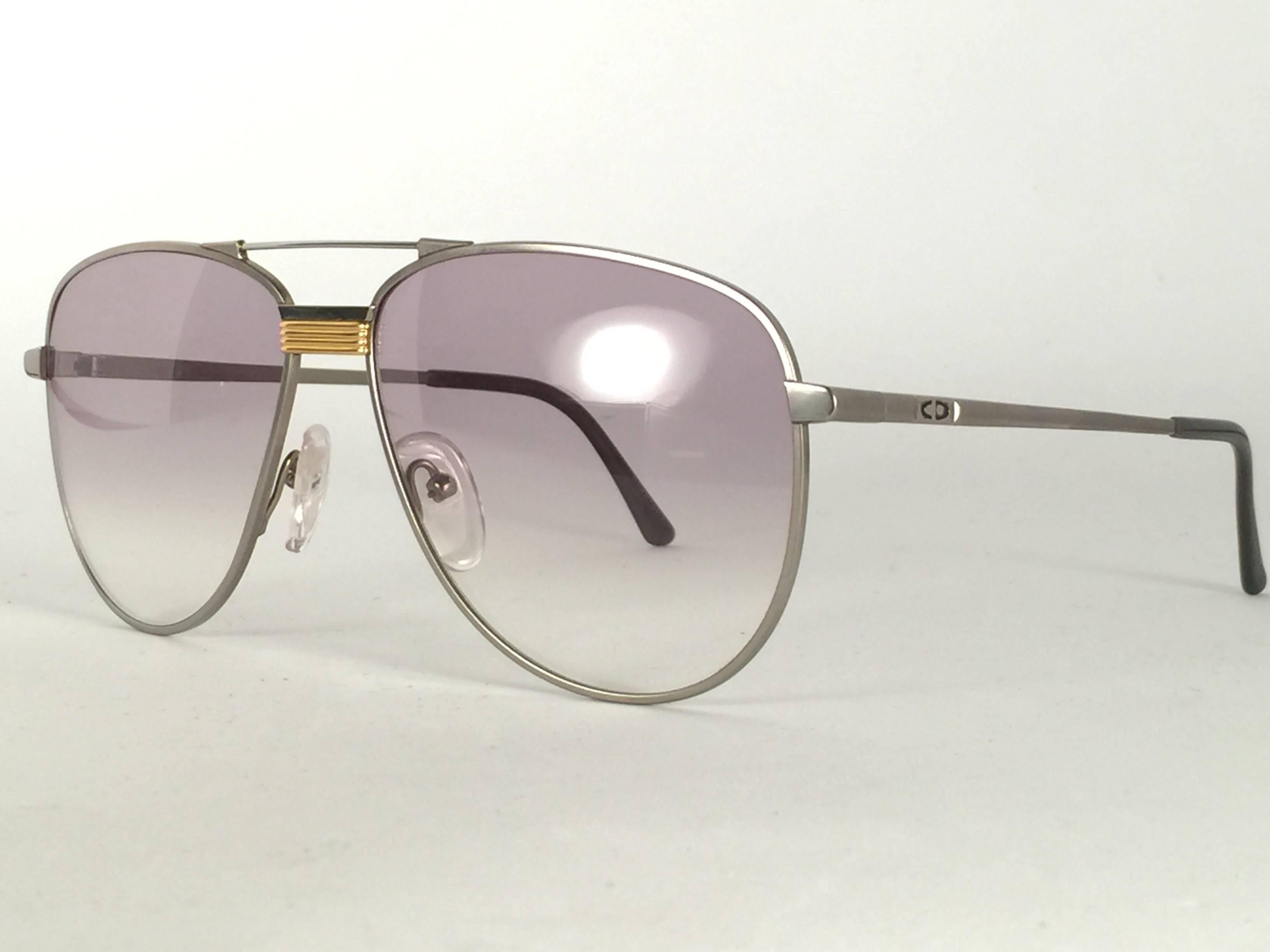 Gray Vintage Christian Dior Monsieur Titanium Optyl Germany Sunglasses For Sale