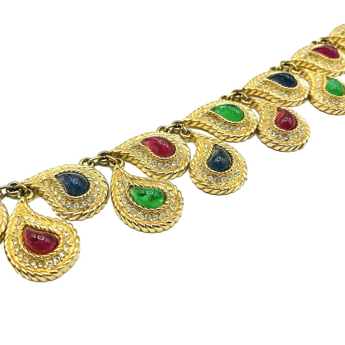 Rare collier bib d'inspiration moghole Christian Dior, 1985 Unisexe en vente