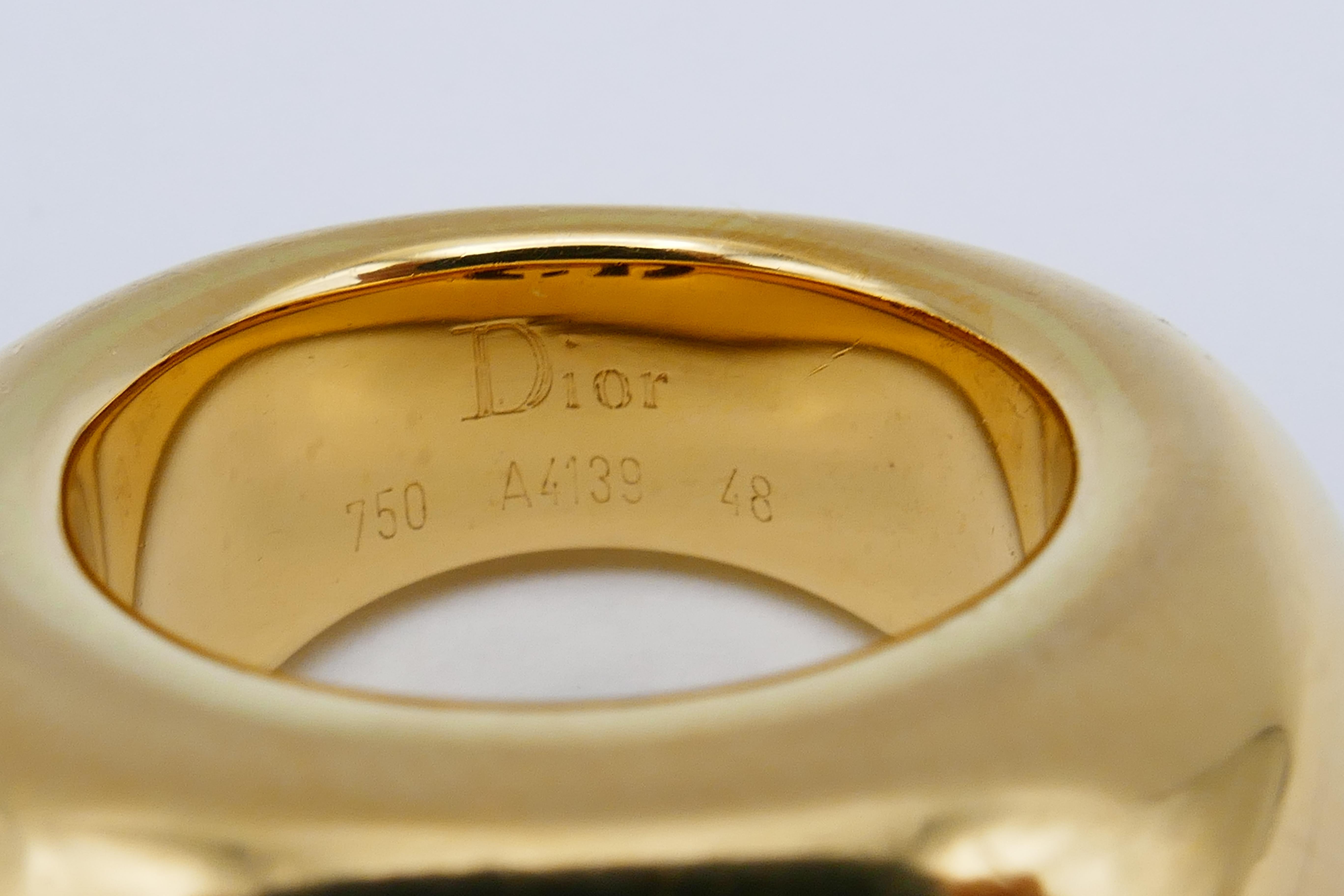 Vintage Christian Dior Multi Gem Band Gold Ring Unisexe en vente