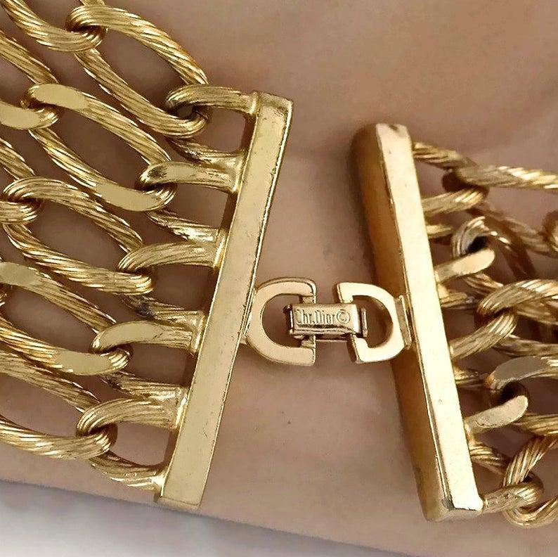 Vintage CHRISTIAN DIOR Multi Strand Chain Necklace 4