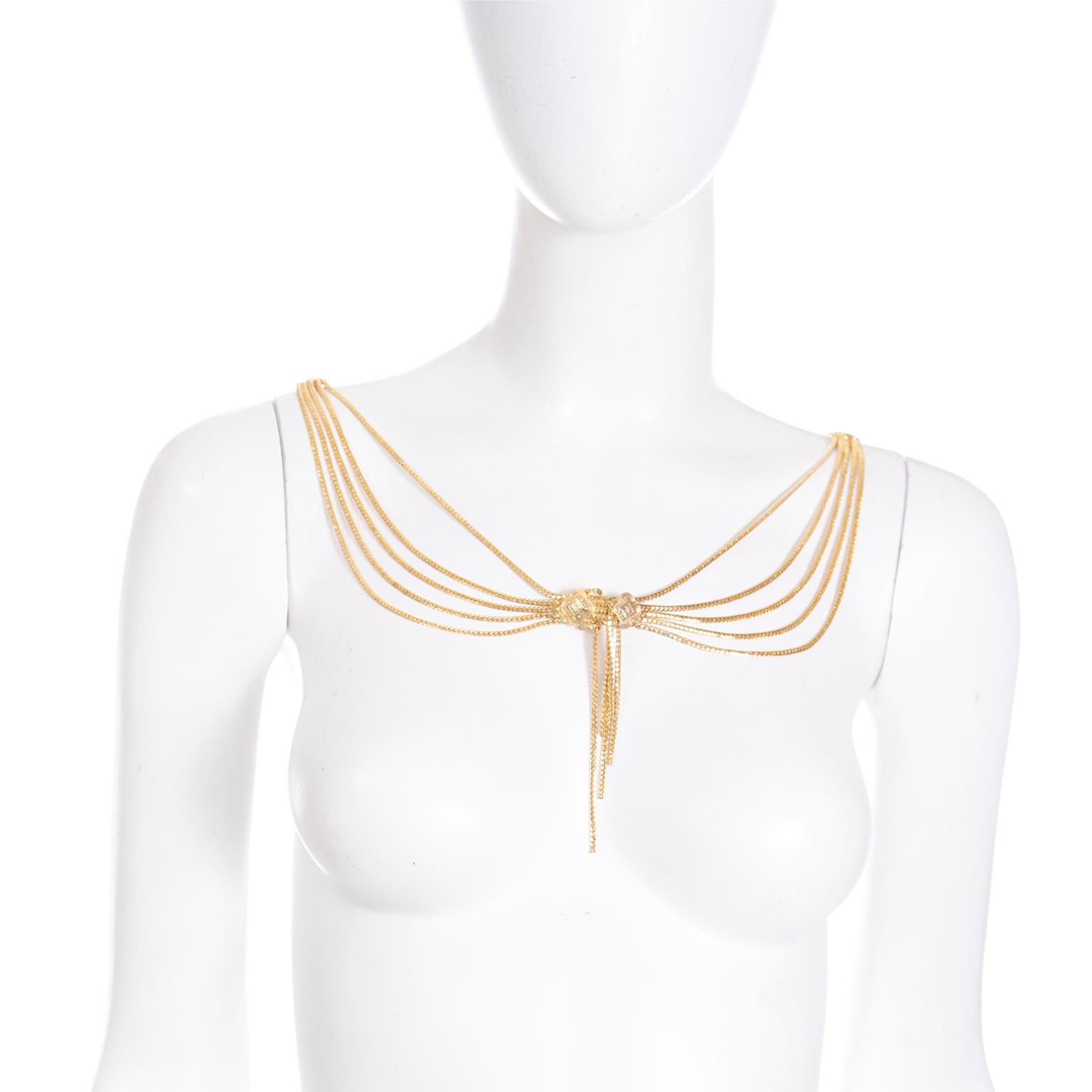 Vintage Christian Dior Multi Strand Gold Medallion Belt or Necklace In Excellent Condition For Sale In Portland, OR