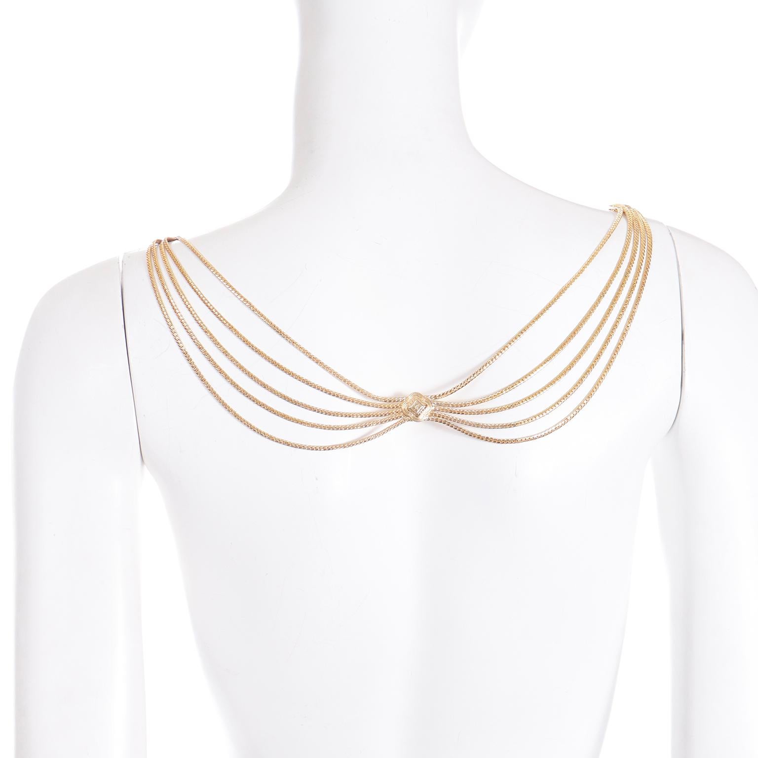 Women's Vintage Christian Dior Multi Strand Gold Medallion Belt or Necklace For Sale