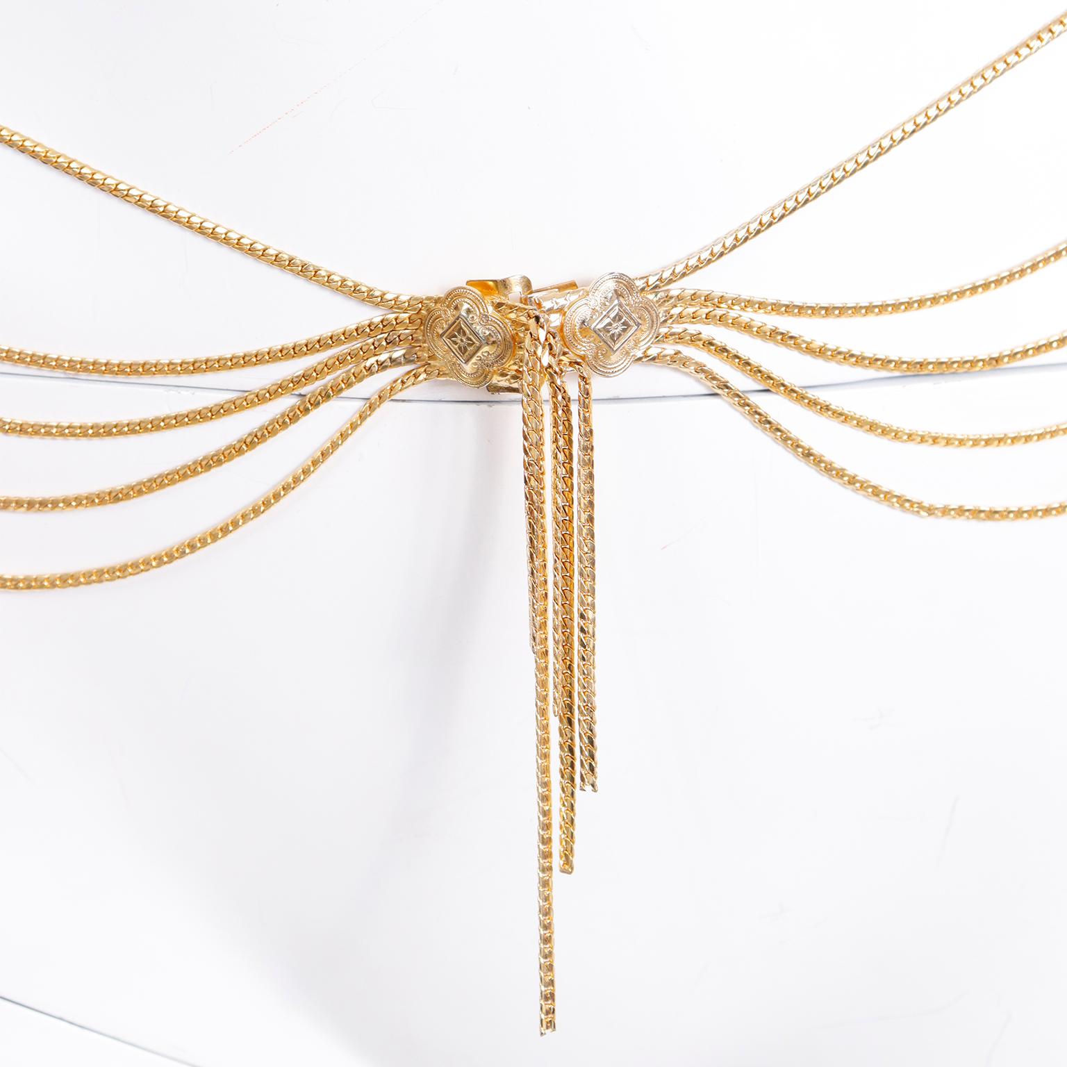 Vintage Christian Dior Multi Strand Gold Medallion Belt or Necklace For Sale 1