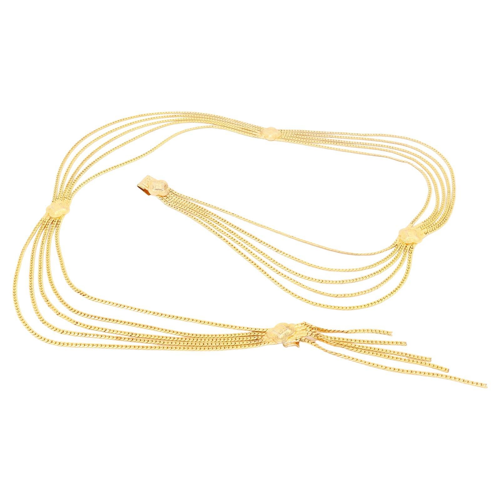 Vintage Christian Dior Multi Strand Gold Medallion Belt or Necklace