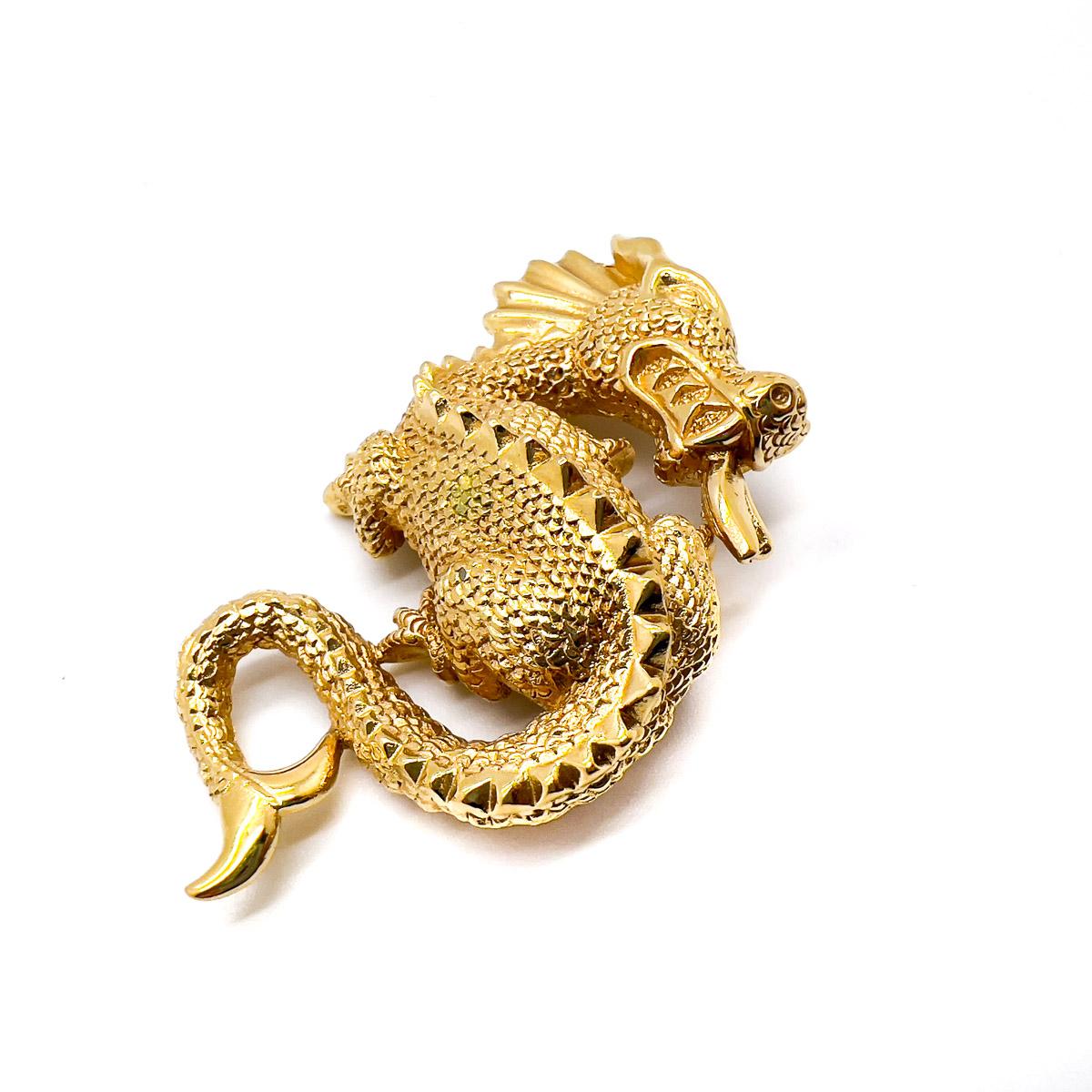 Vintage Christian Dior Mythological Dragon Brooch 1980s In Good Condition In Wilmslow, GB