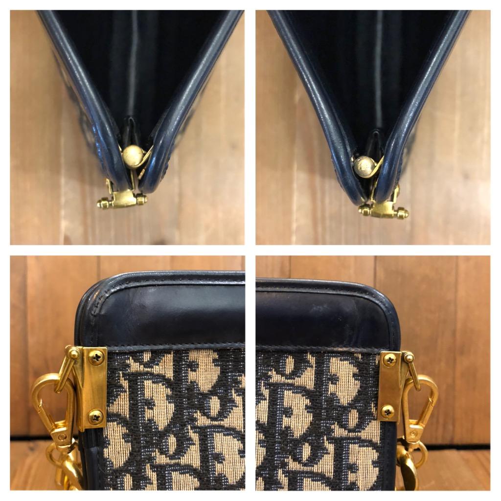 Vintage CHRISTIAN DIOR Navy Trotter Jacquard Clutch Bag (Altered) 5