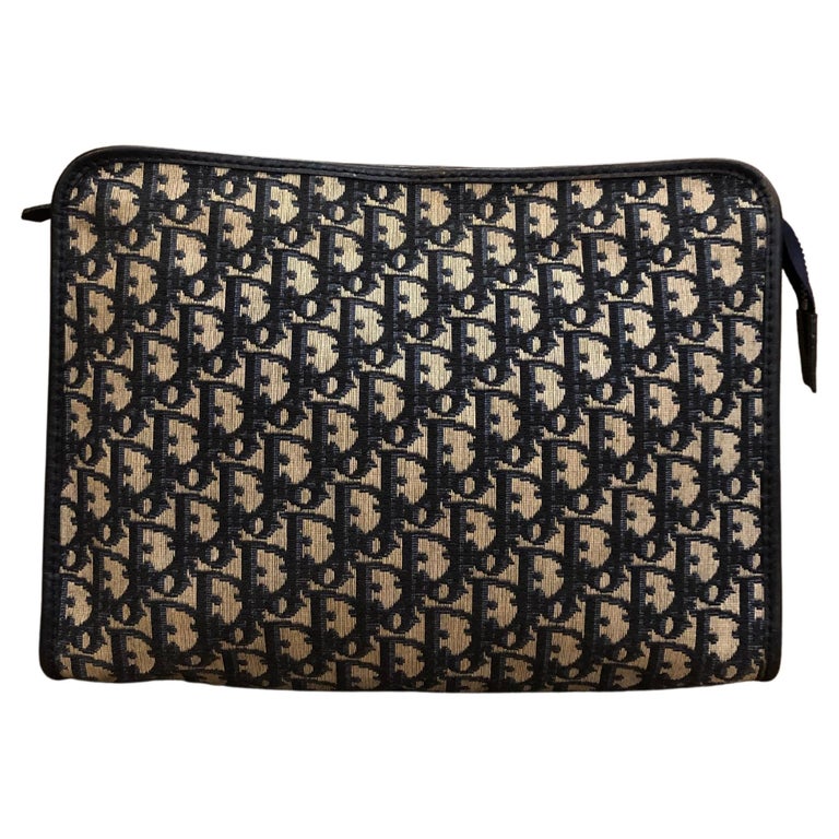 Vintage CHRISTIAN DIOR Large Trotter Jacquard Clutch Bag 