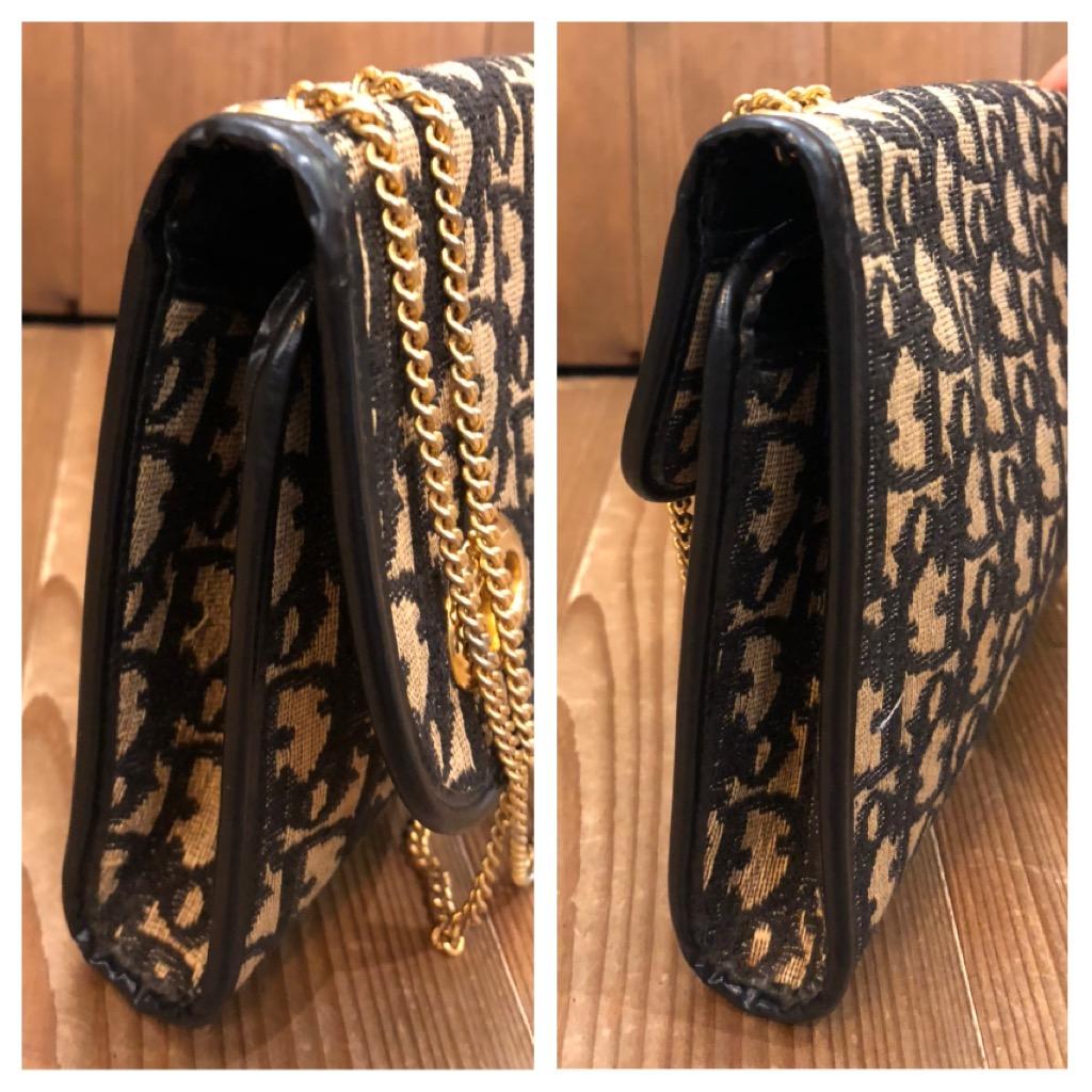 Vintage CHRISTIAN DIOR Navy Trotter Saddle Chain Bag 6