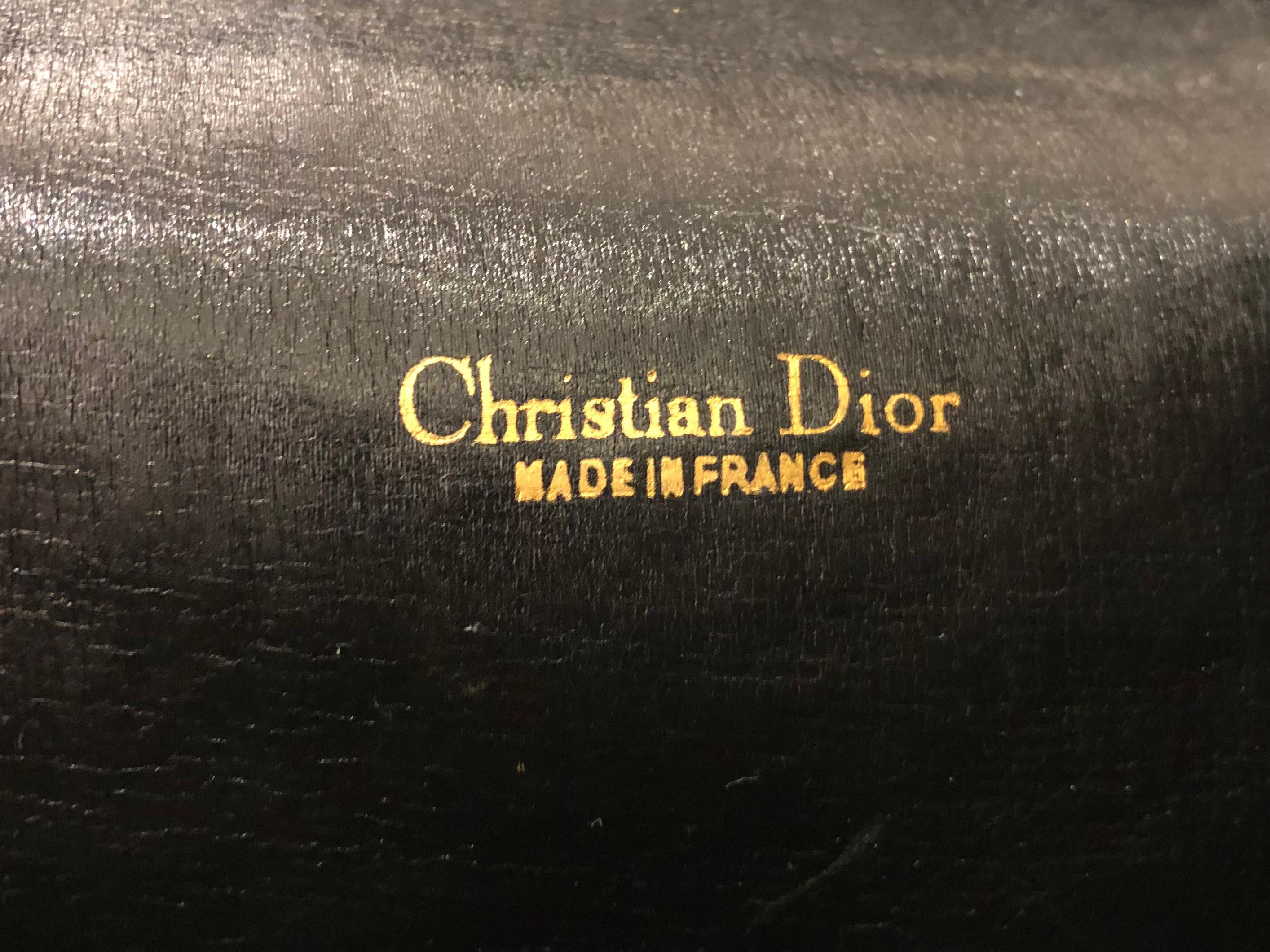 Vintage CHRISTIAN DIOR Navy Trotter Saddle Chain Bag 4