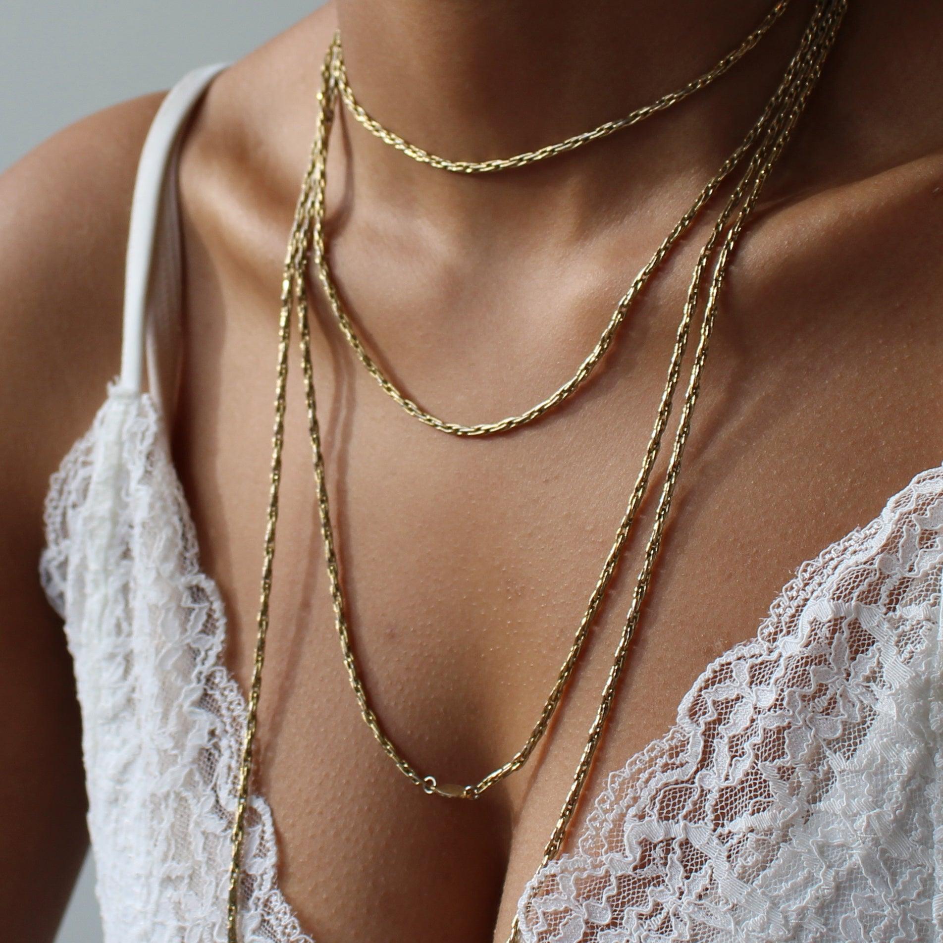 Dior Vintage 1980s Chain Necklace

Super cool and long chain from the 80s Christian Dior archive.  Made in Germany in the early 80s, this extra long rope chain is crafted from gold plated metal.

The Christian Dior aesthetic for timelessly elegant