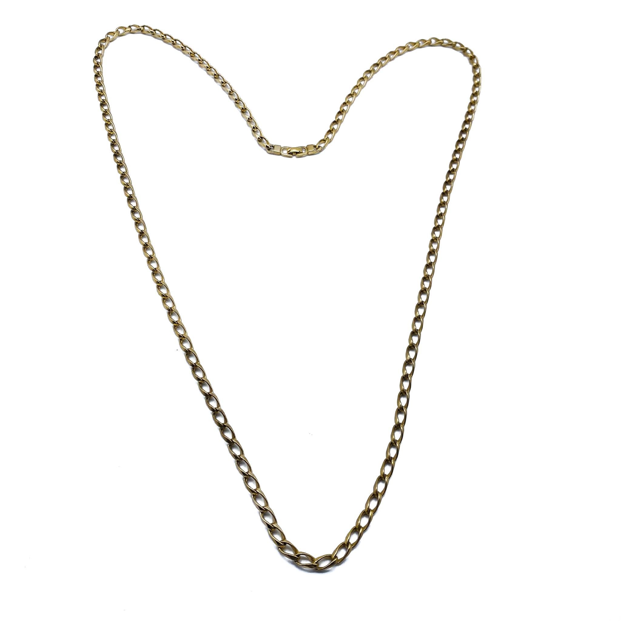 Vintage Christian Dior Gold Plated Chain Necklace 1970s In Excellent Condition In London, GB
