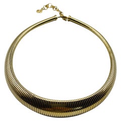 Vintage Christian Dior Gold Plated Choker Necklace 1970s