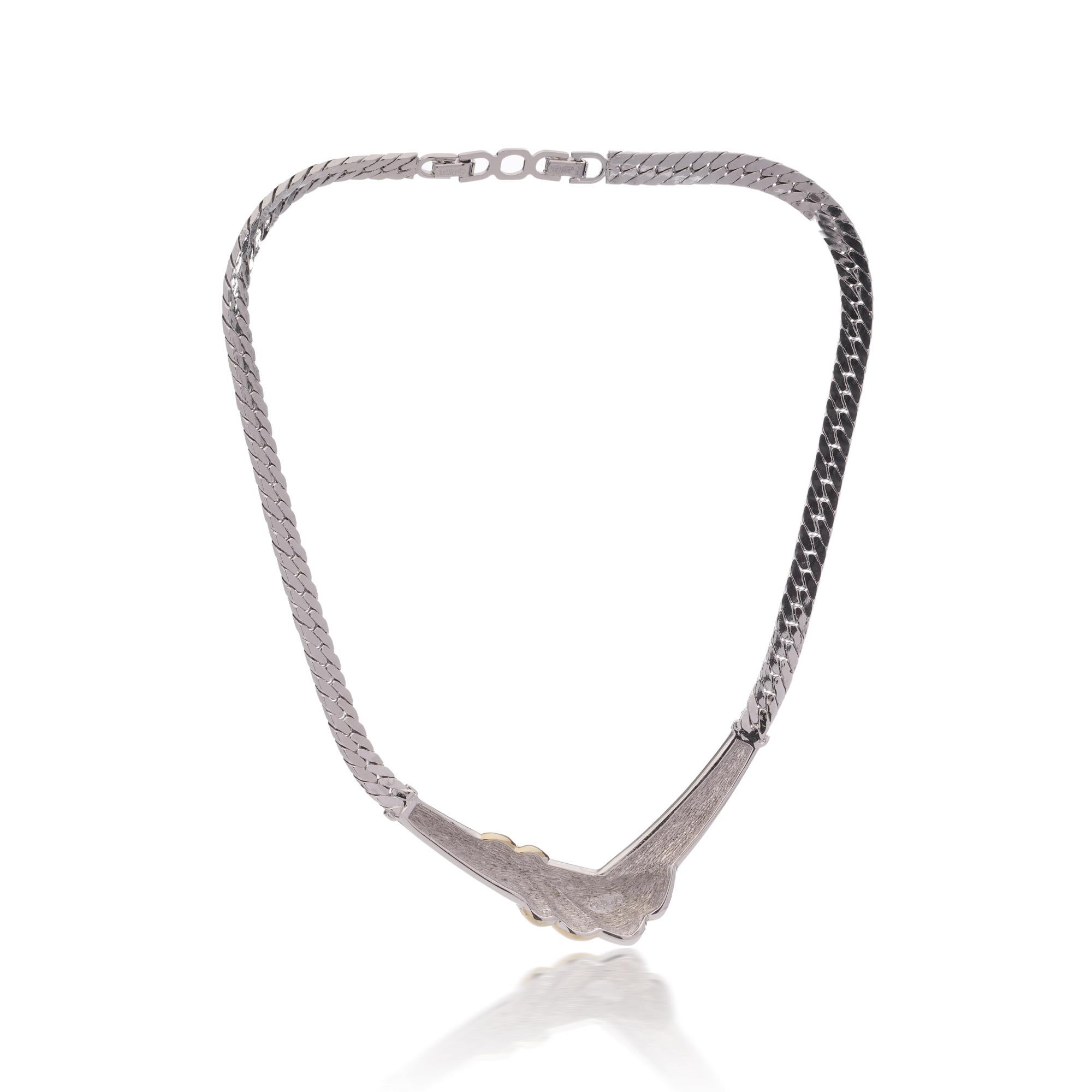 Women's Vintage Christian Dior Necklace with Crystal Accents For Sale