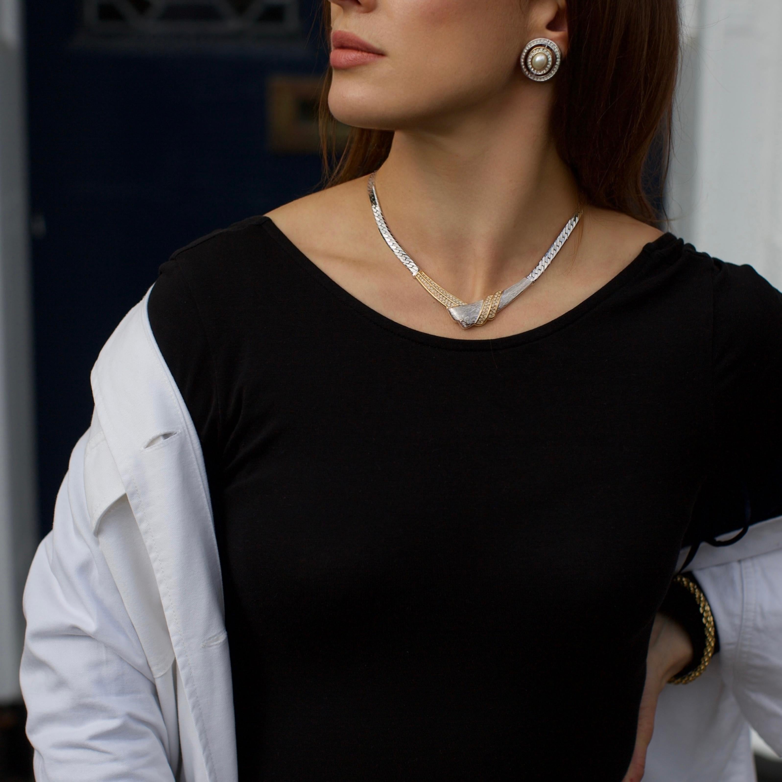 Collana vintage di Christian Dior con accenti di cristallo in vendita 3