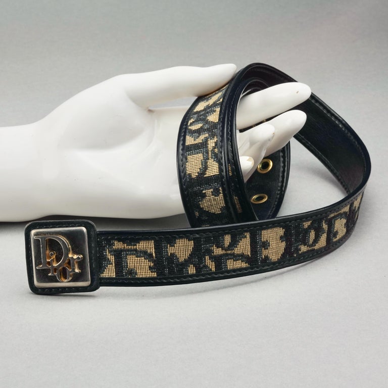 Christian Dior Vintage 1980's Elastic Oblique Monogram Belt - 28-31