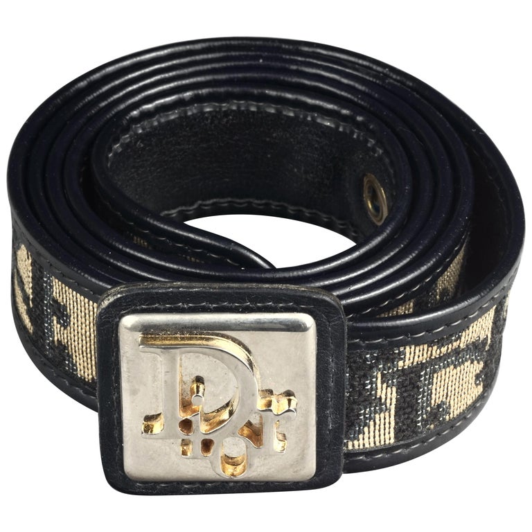 Vintage CHRISTIAN DIOR Oblique Logo Monogram Belt