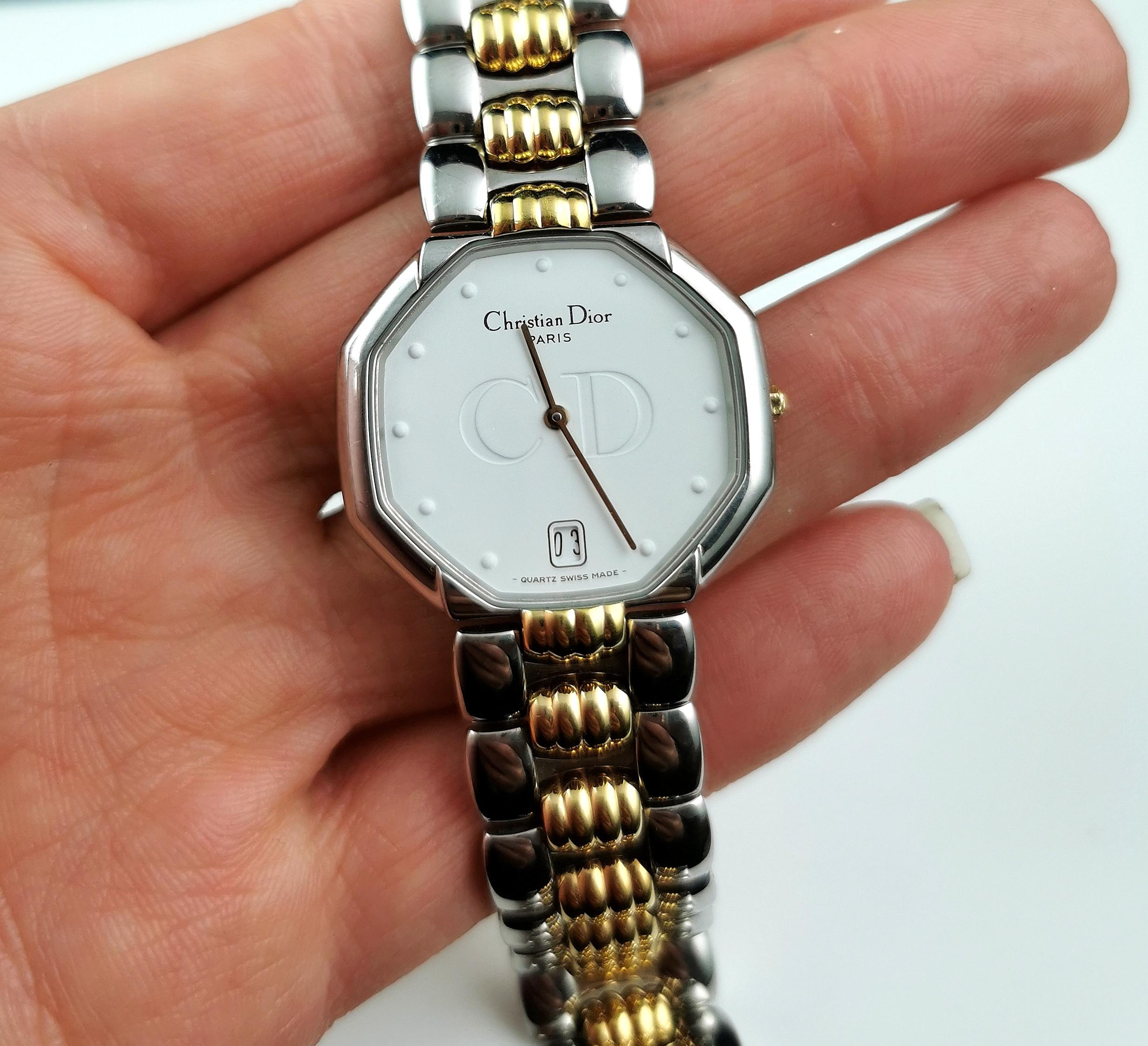 Vintage Christian Dior Octagon wristwatch, D45-204, Boxed  9