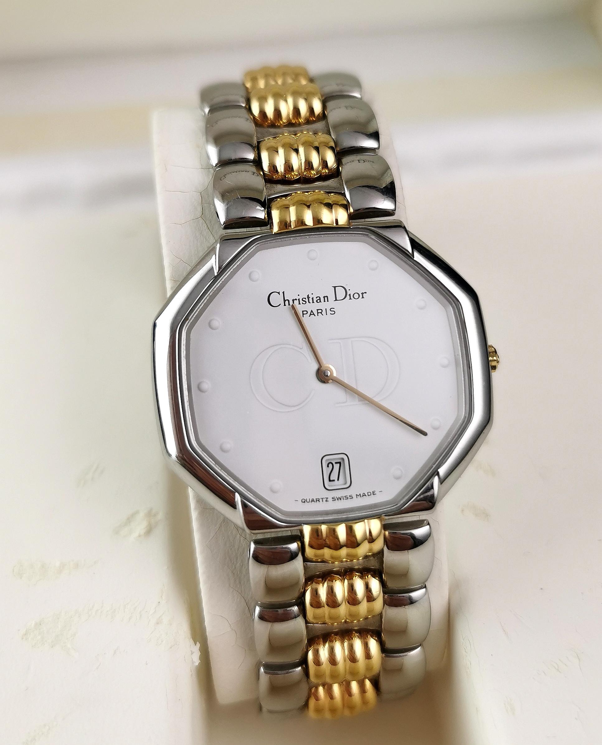 Vintage Christian Dior Octagon wristwatch, D45-204, Boxed  1