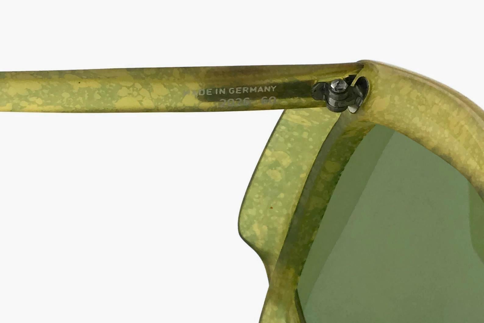 Brown Vintage CHRISTIAN DIOR Openwork Space Age Green Oversized Sunglasses