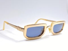 Vintage Christian Dior Oval Gold Small Grey Optyl Sunglasses 1990