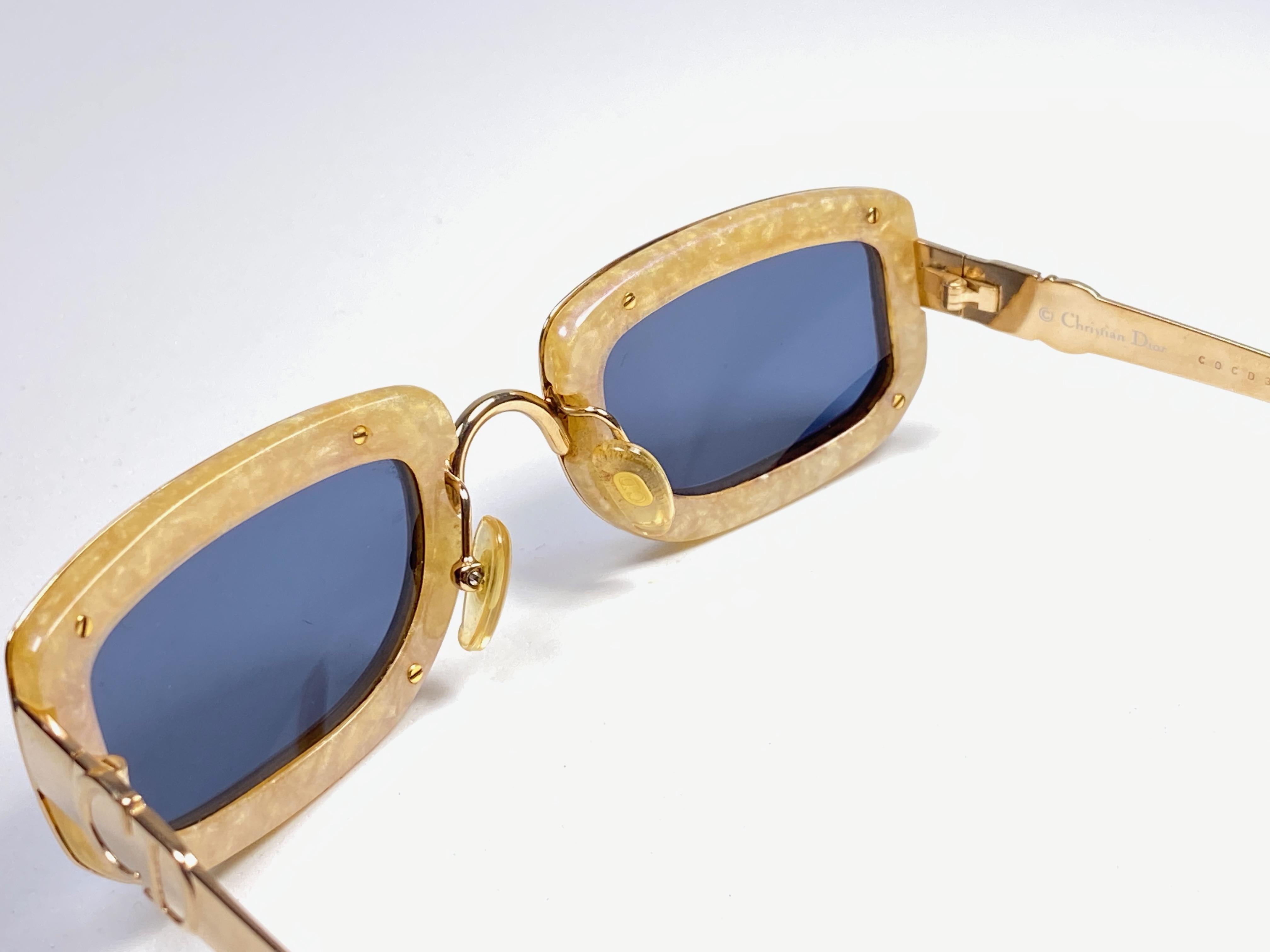 Vintage Christian Dior Oval Gold Small Grey Optyl Sunglasses 1990 In New Condition In Baleares, Baleares