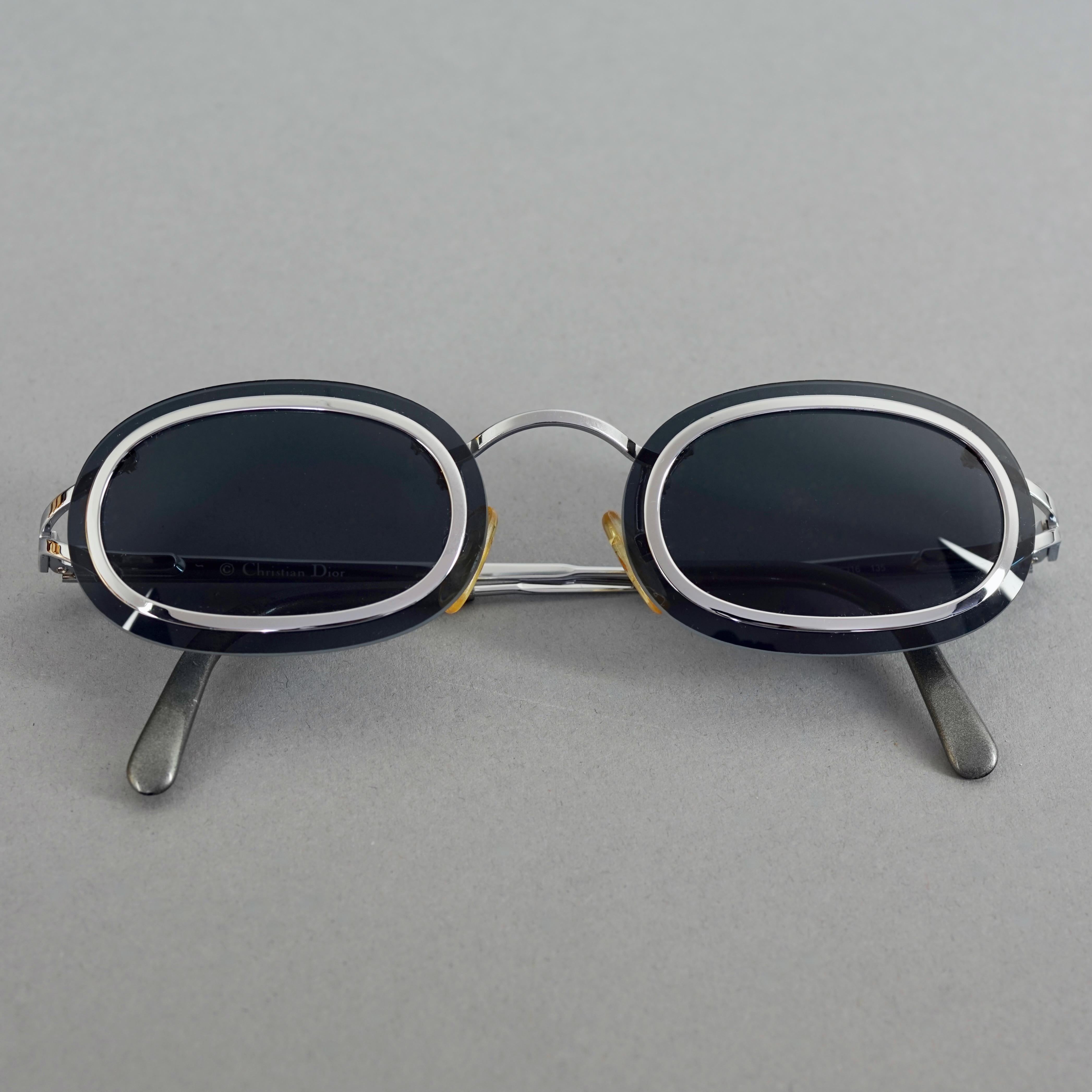 Women's Vintage CHRISTIAN DIOR Oval Silver Sunglasses For Sale