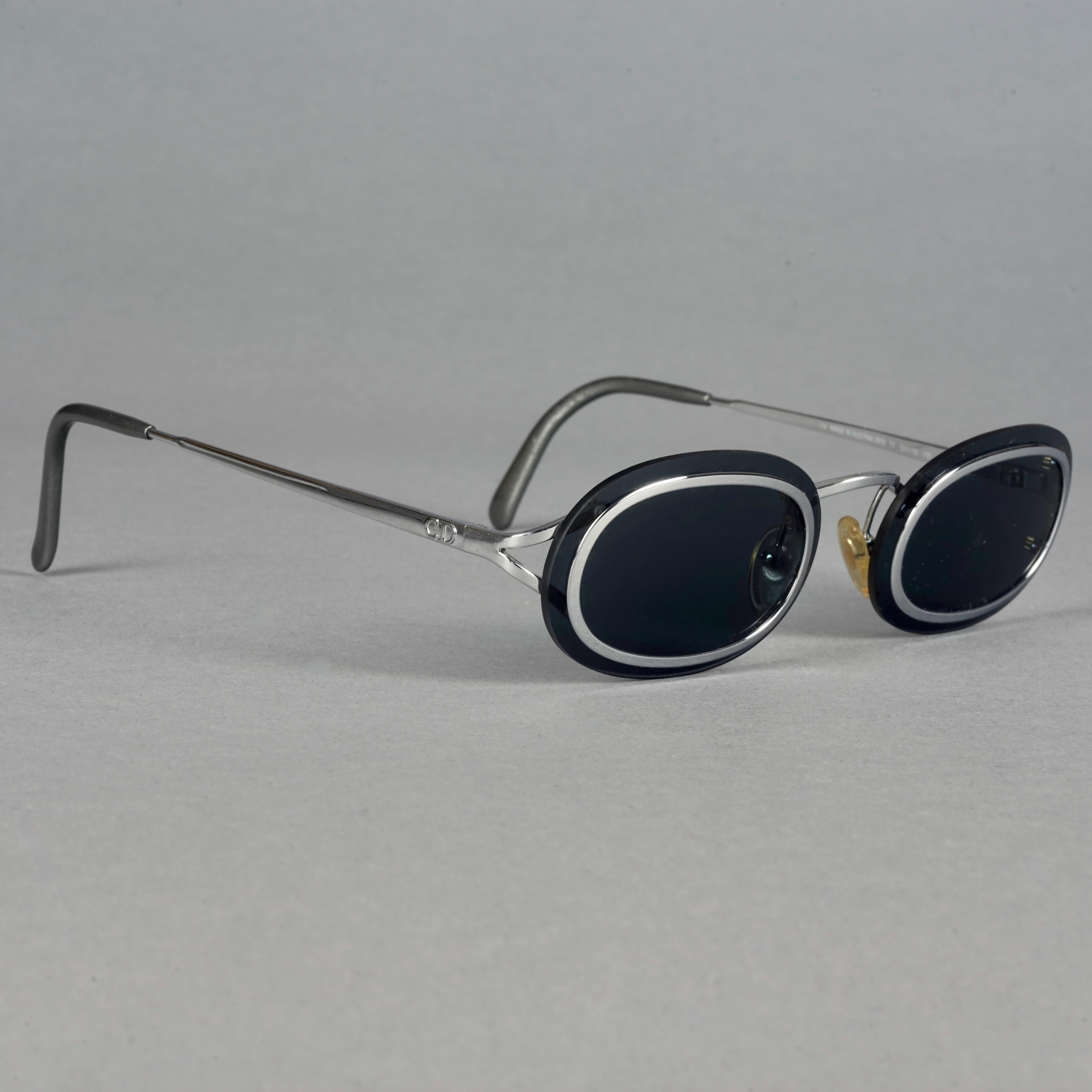 Vintage CHRISTIAN DIOR Oval Silver Sunglasses For Sale 1