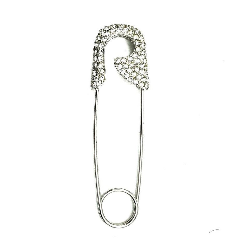 Huge Vintage Christian Dior Oversize Crystal Safety Pin Brooch 2000s