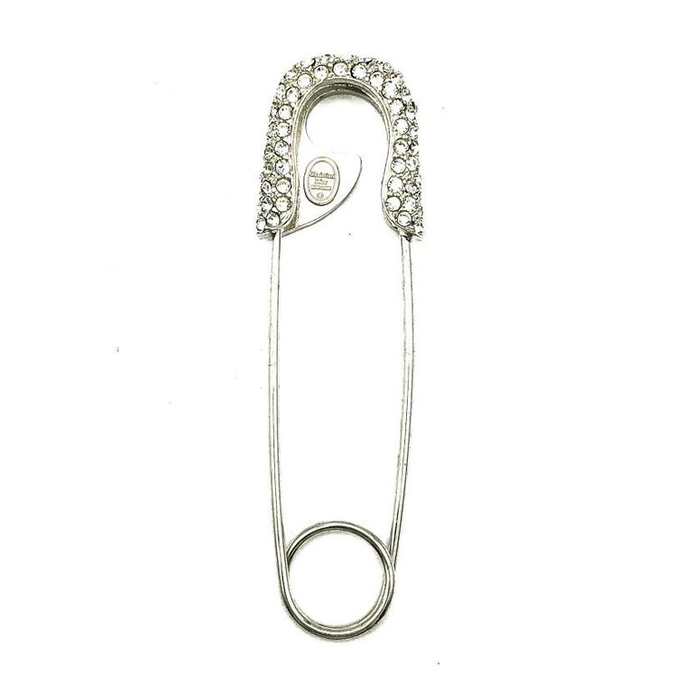 Huge Vintage Christian Dior Oversize Crystal Safety Pin Brooch 2000s