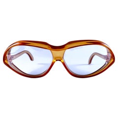 Vintage Christian Dior Oversized Optyl Translucent Amber 1970'S Germany