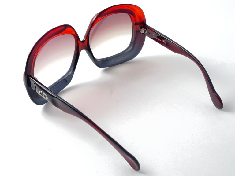 Vintage Christian Dior Oversized Red and Black Sunglasses 