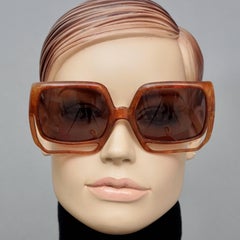 Vintage CHRISTIAN DIOR Übergroße Space Age Brown Sonnenbrille