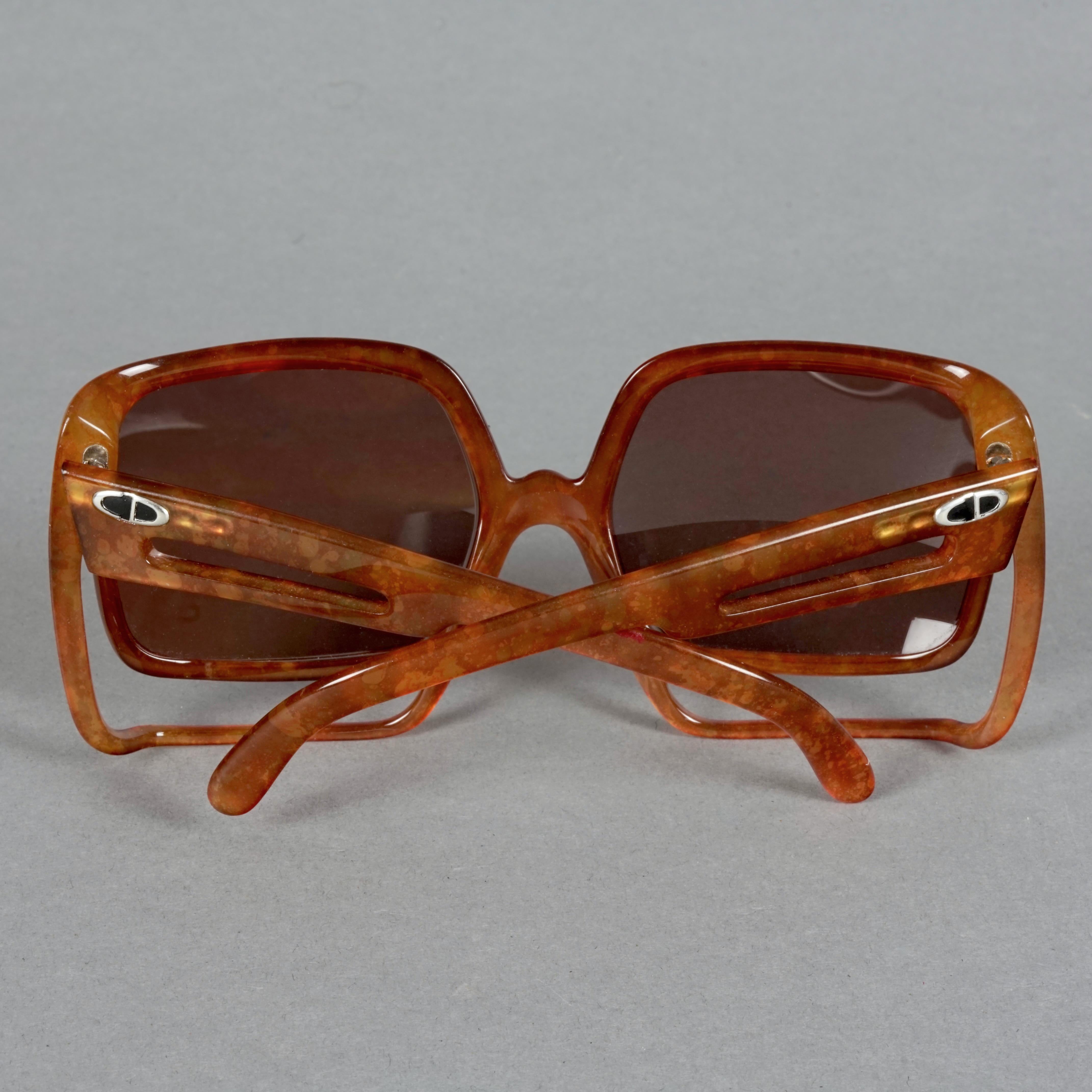 Vintage CHRISTIAN DIOR Oversized Space Age Brown Sunglasses For Sale 2