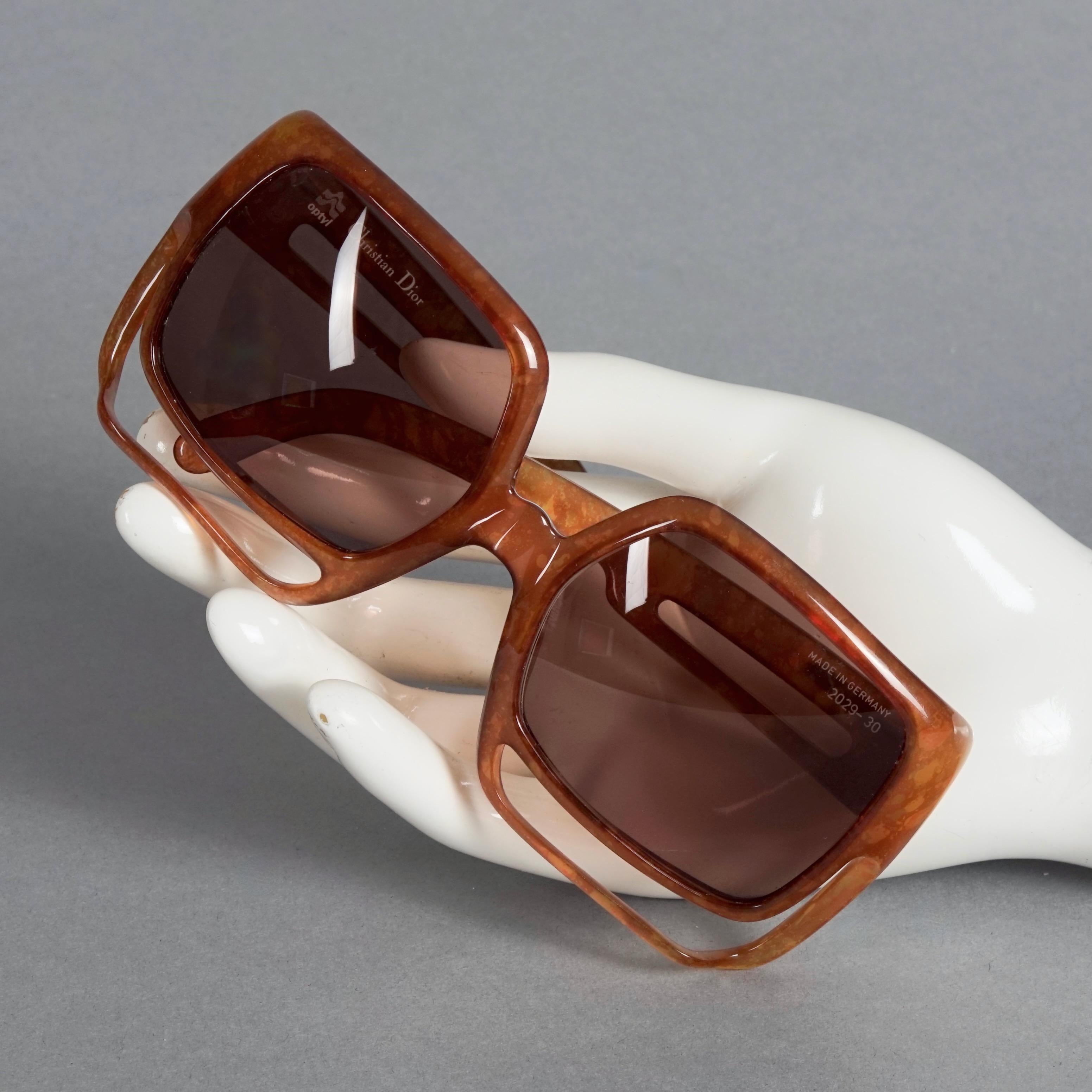 Vintage CHRISTIAN DIOR Oversized Space Age Brown Sunglasses For Sale 4