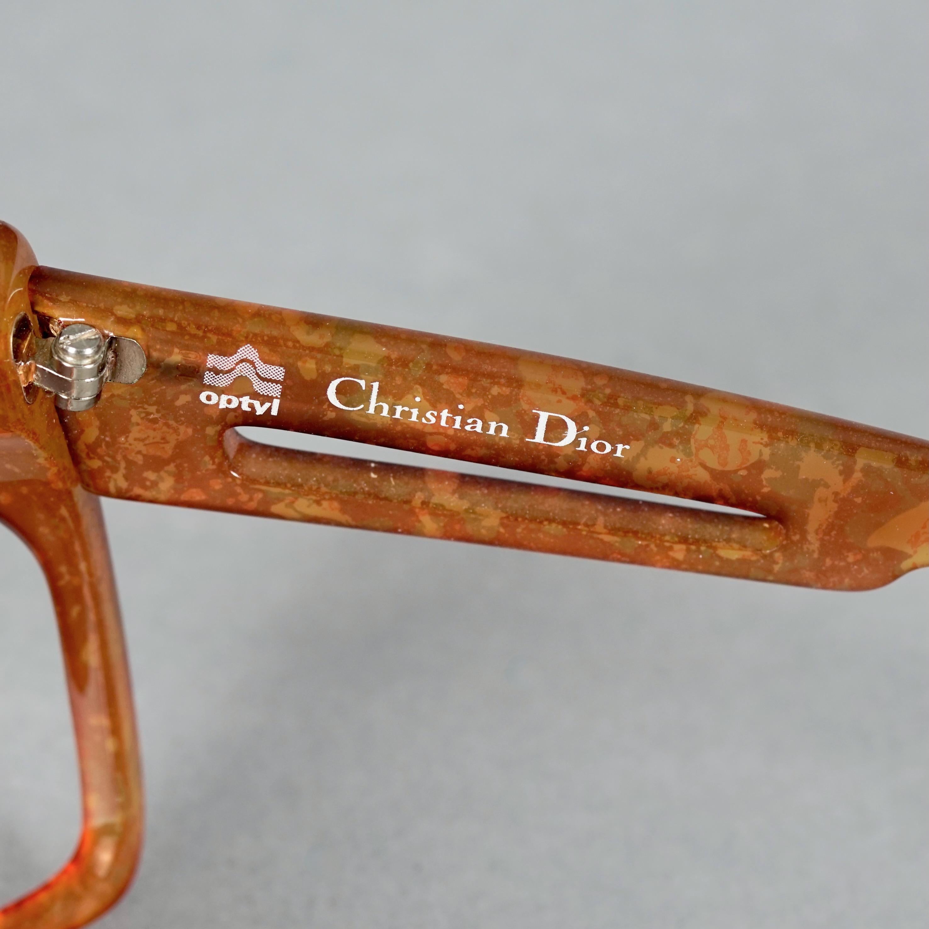 Vintage CHRISTIAN DIOR Oversized Space Age Brown Sunglasses For Sale 5