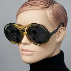 Vintage CHRISTIAN DIOR Oversized Space Age Green Sunglasses