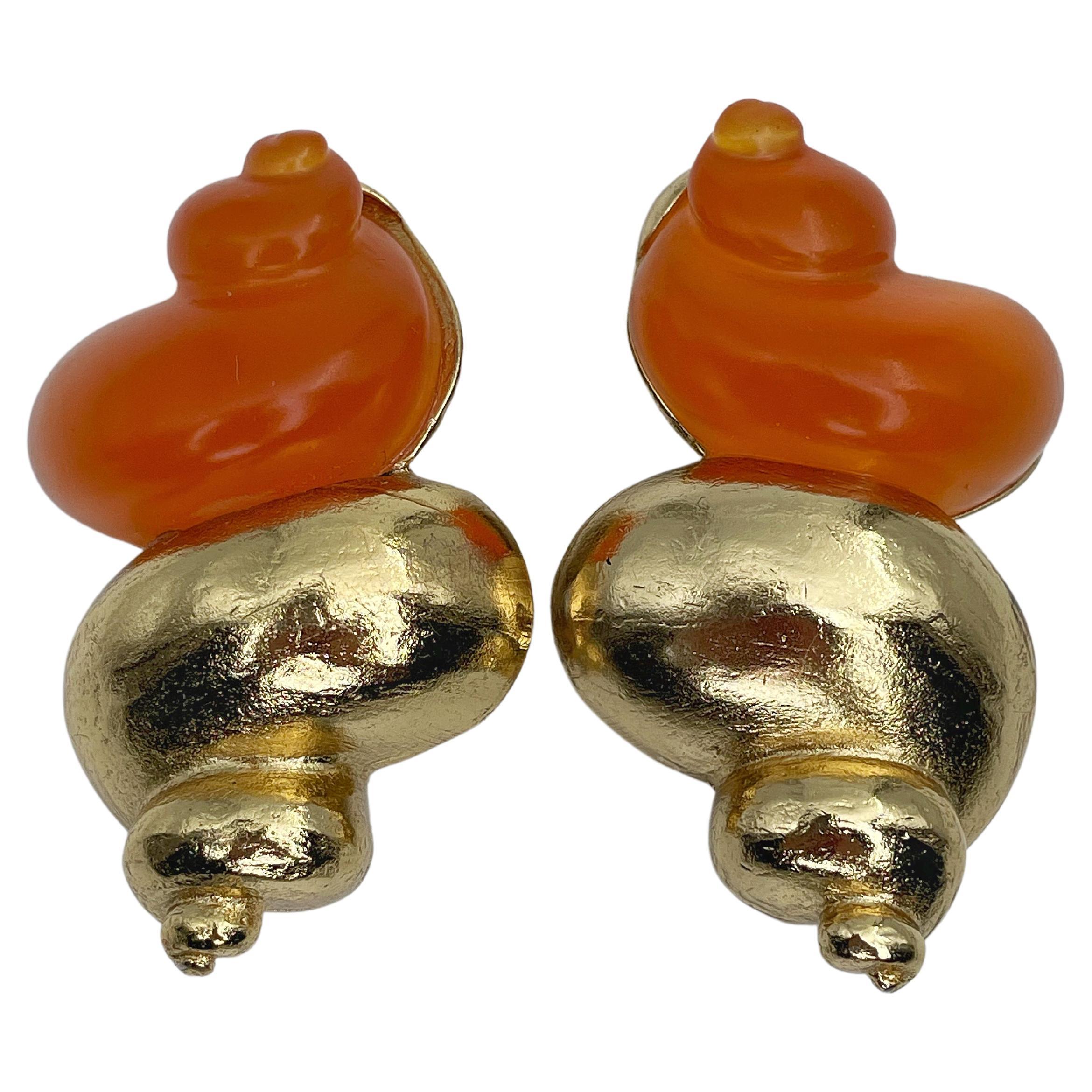 Christian Dior Shell Earrings, Costume Jewelry For Sale at 1stDibs