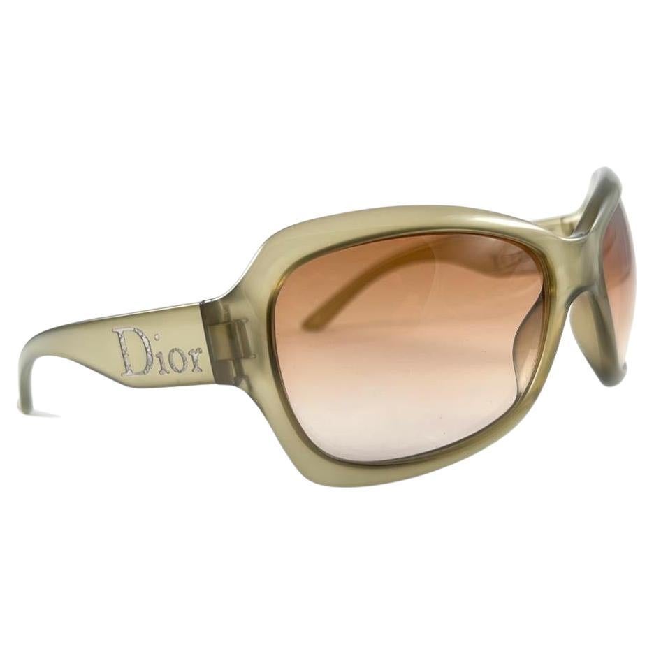 Gafas de sol vintage Christian Dior " París " Verde translúcido Años 2000 Italia