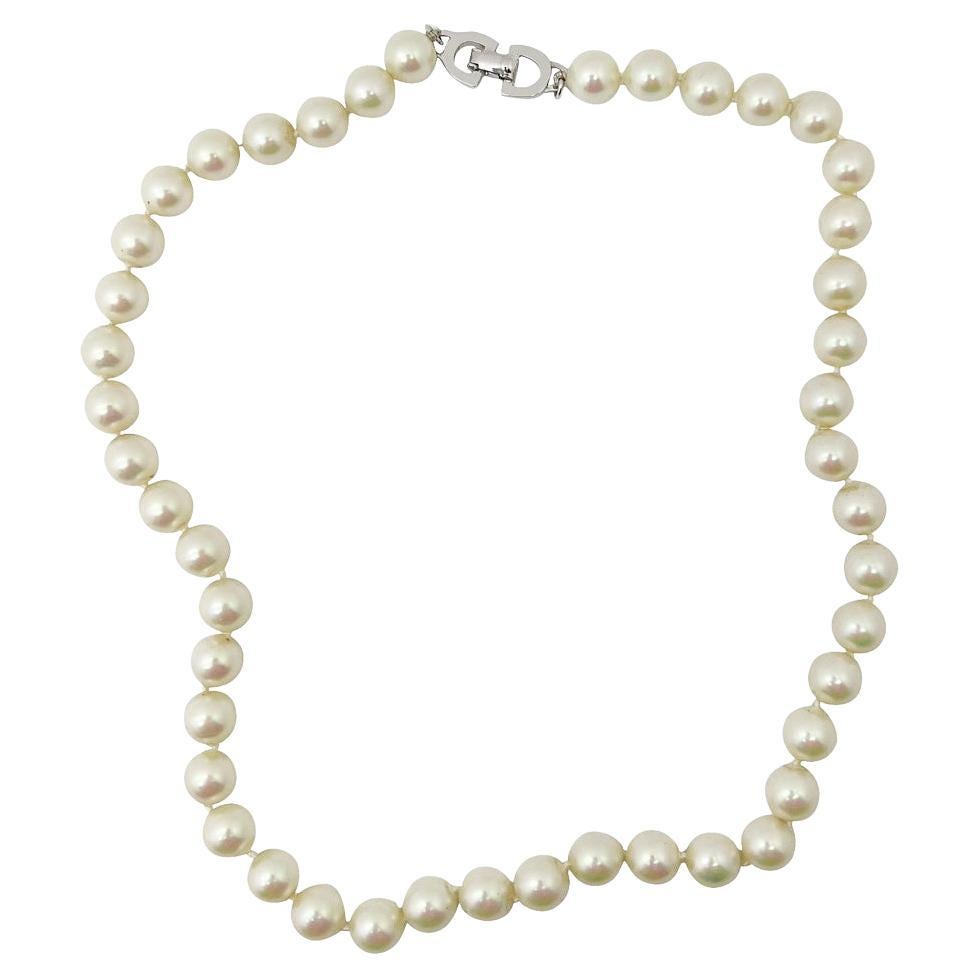 Vintage Christian Dior Pearl Rope Necklace 1980s For Sale