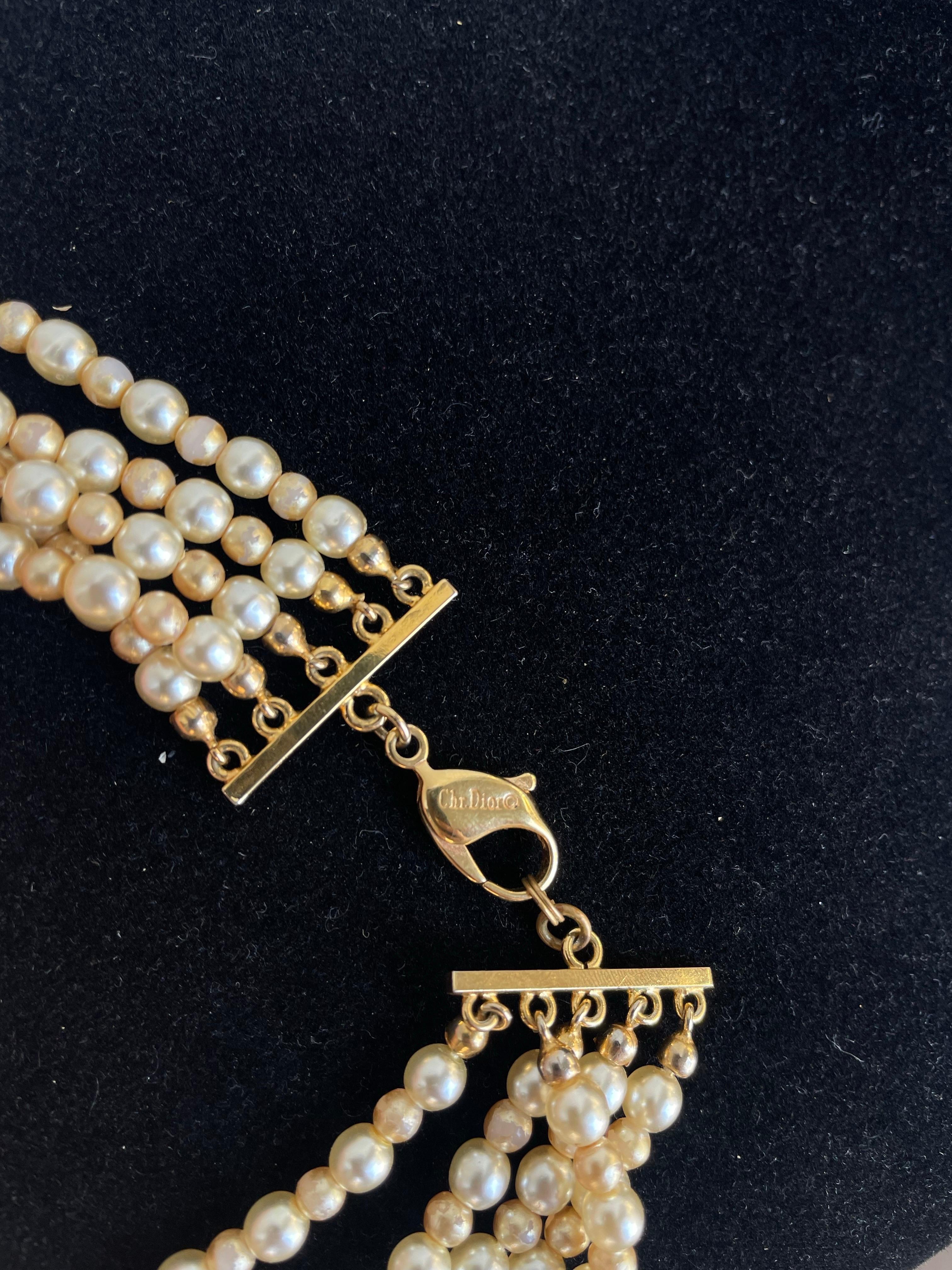 Collier vintage Christian Dior en perles. en vente 8