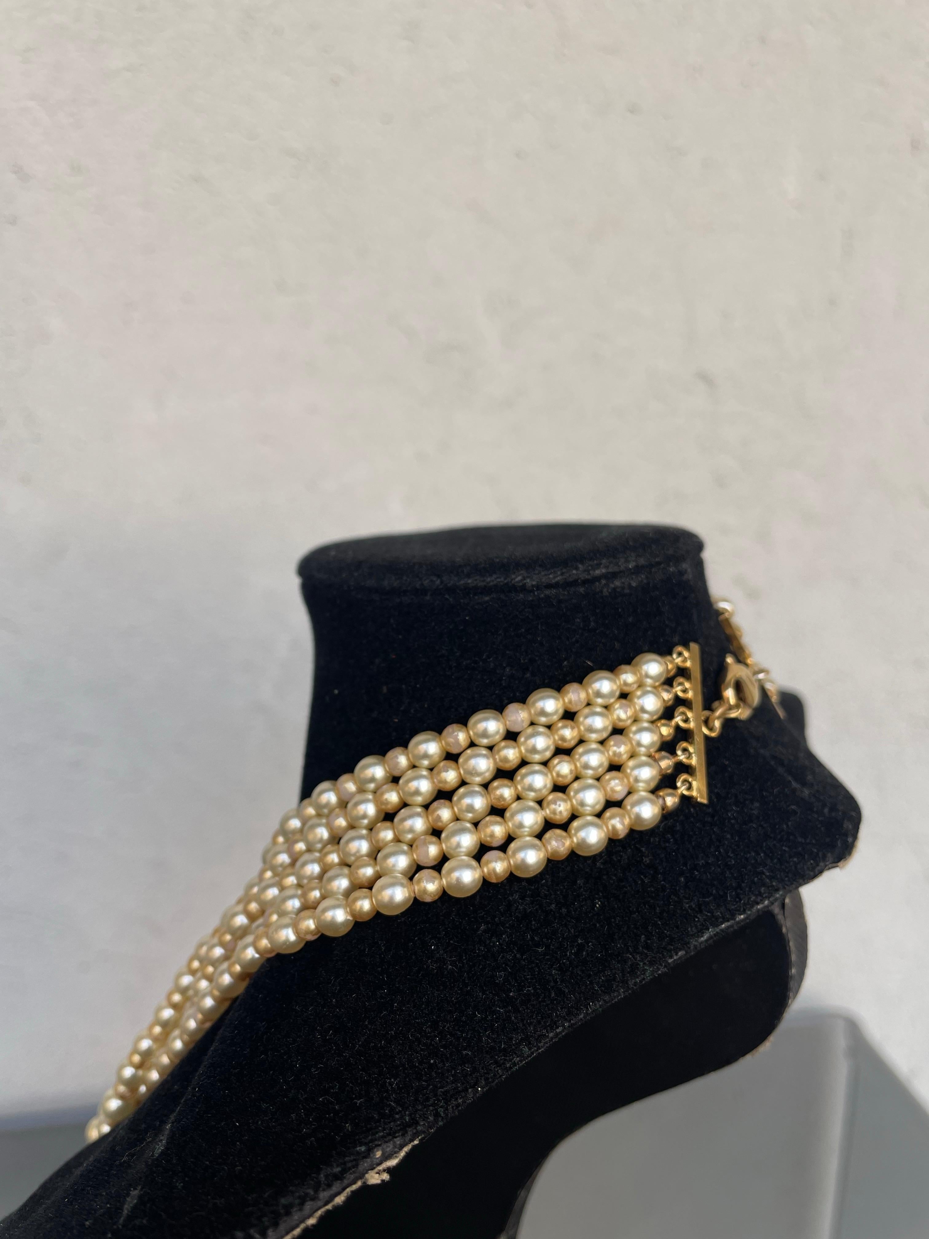 Collier vintage Christian Dior en perles. en vente 4