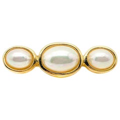 Vintage Christian Dior Pearl Trio Brooch 1980s