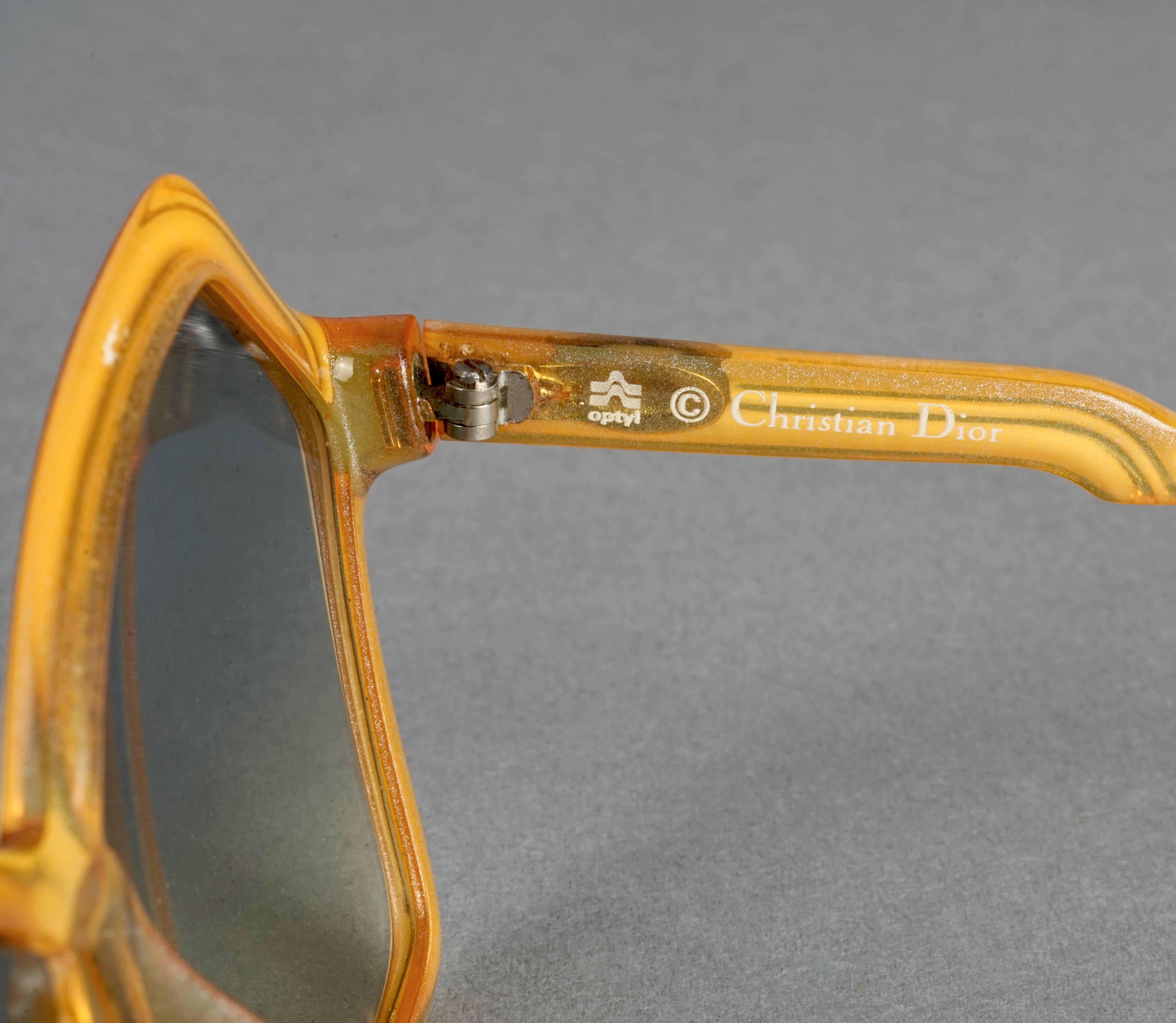 Vintage CHRISTIAN DIOR Pentagon Yellow Sunglasses 7