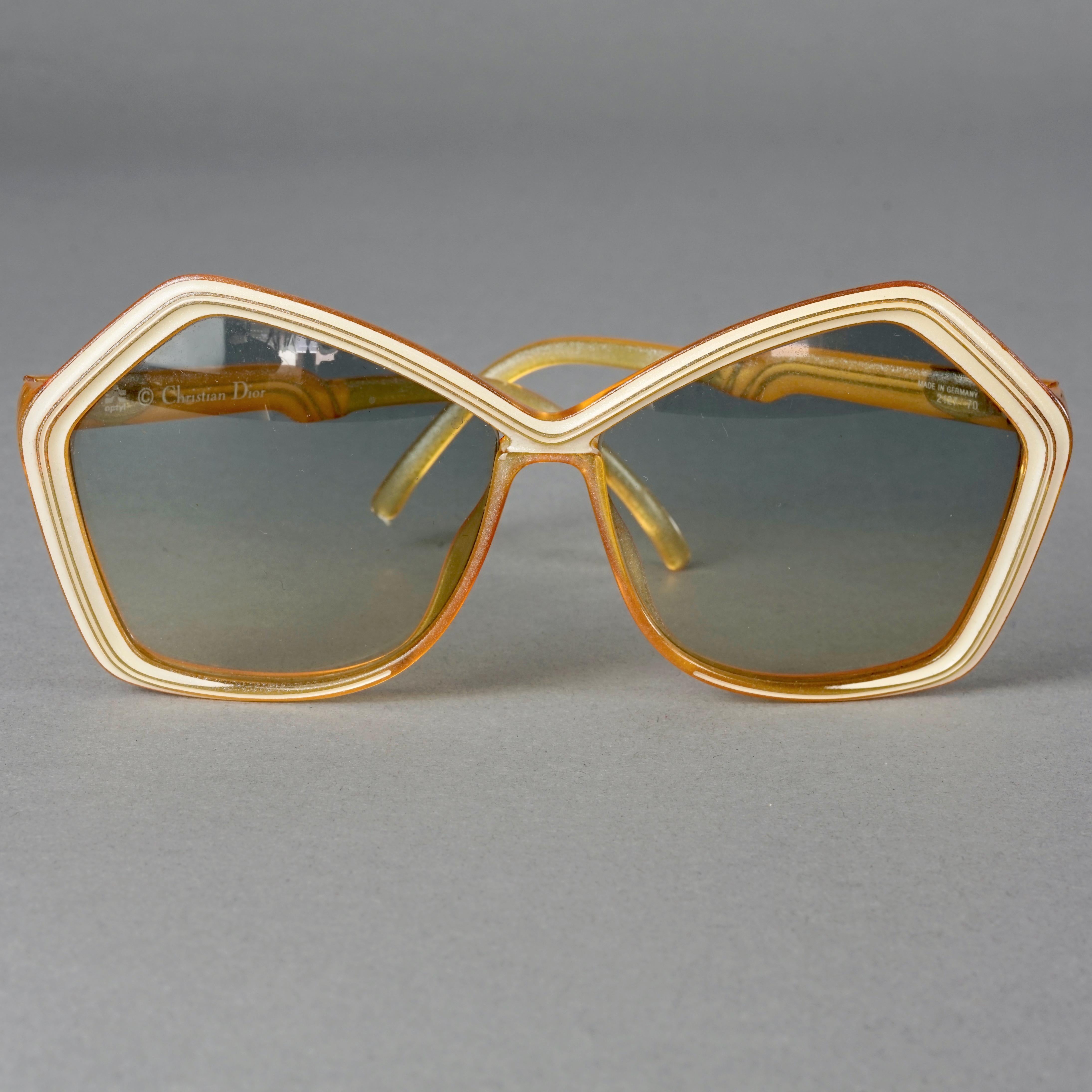 Vintage CHRISTIAN DIOR Pentagon Yellow Sunglasses In Good Condition In Kingersheim, Alsace