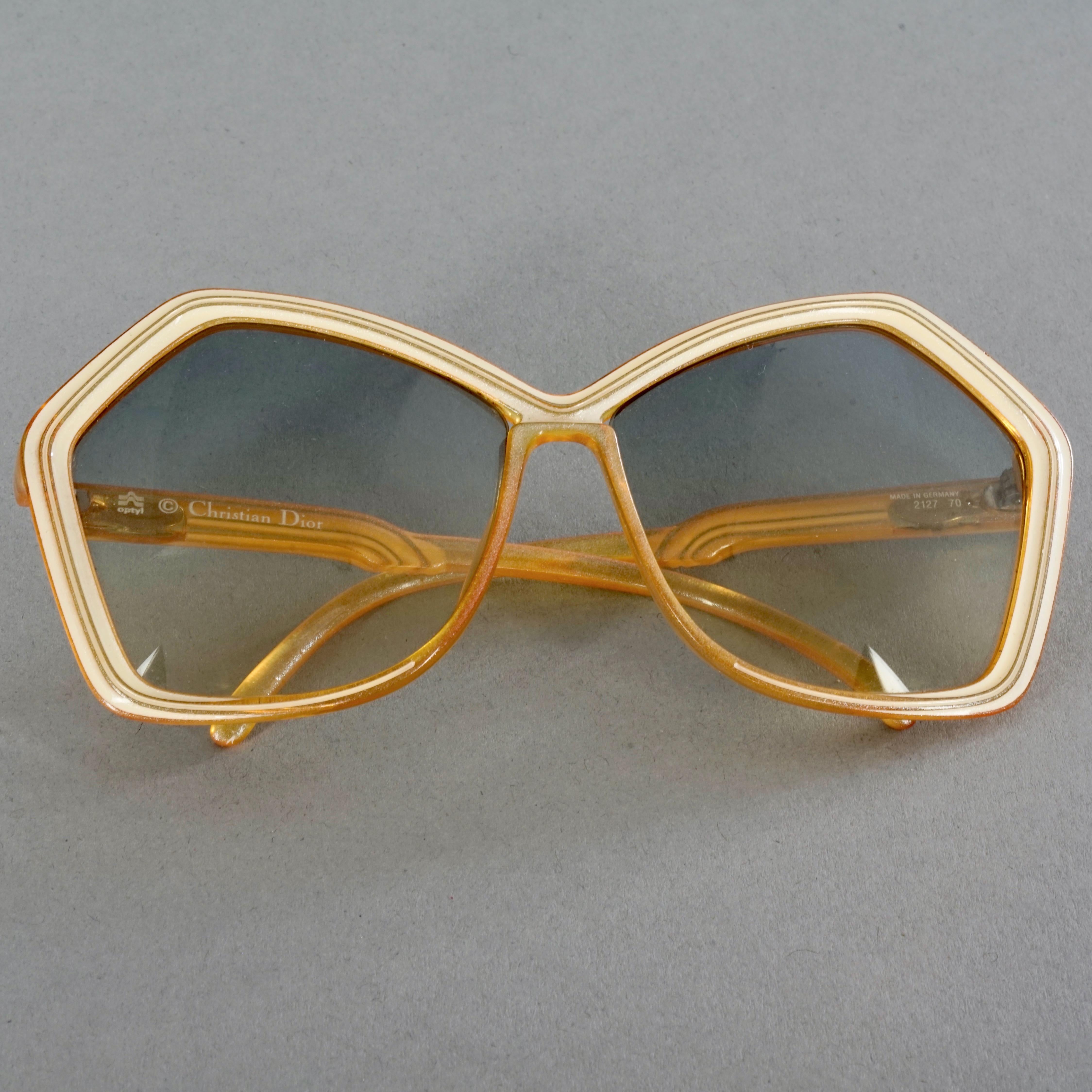 Women's Vintage CHRISTIAN DIOR Pentagon Yellow Sunglasses
