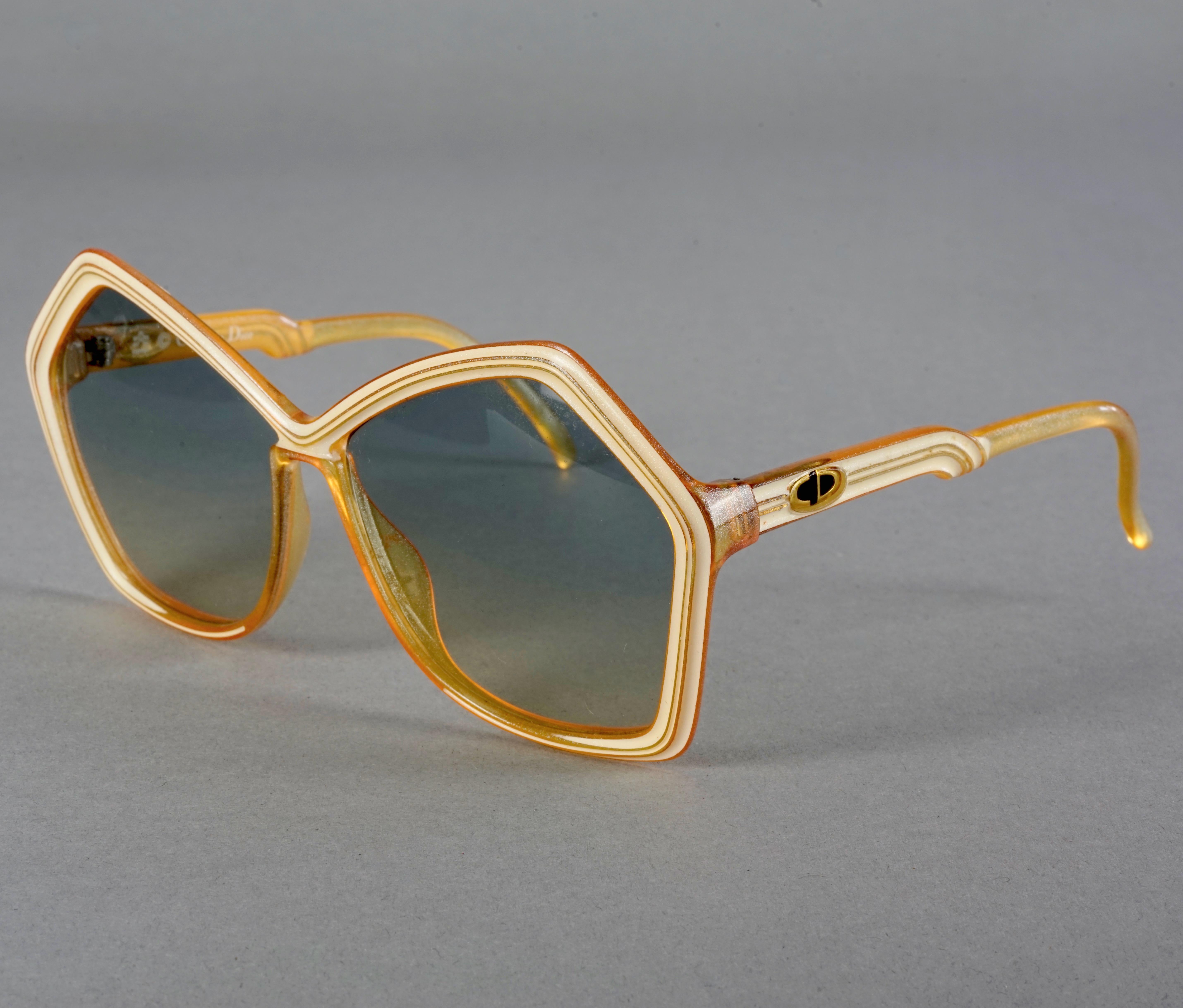 Vintage CHRISTIAN DIOR Pentagon Yellow Sunglasses 1